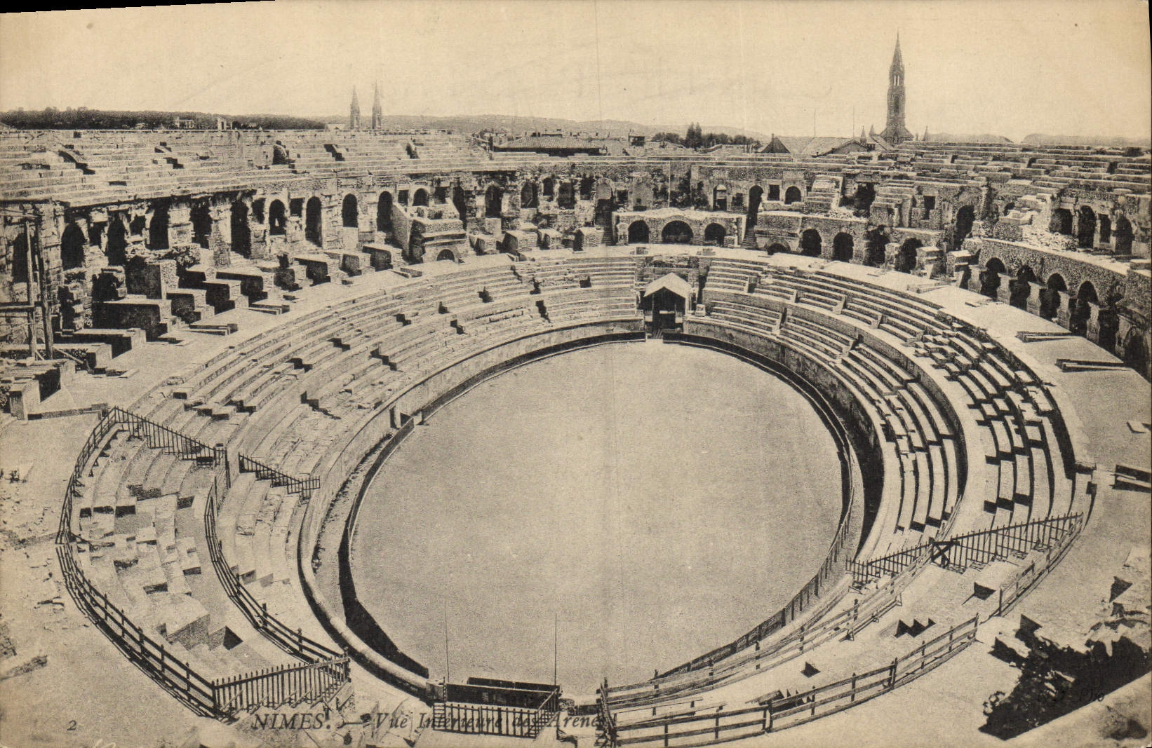 VINTAGE POSTCARD Nimes Seen Interior of arena