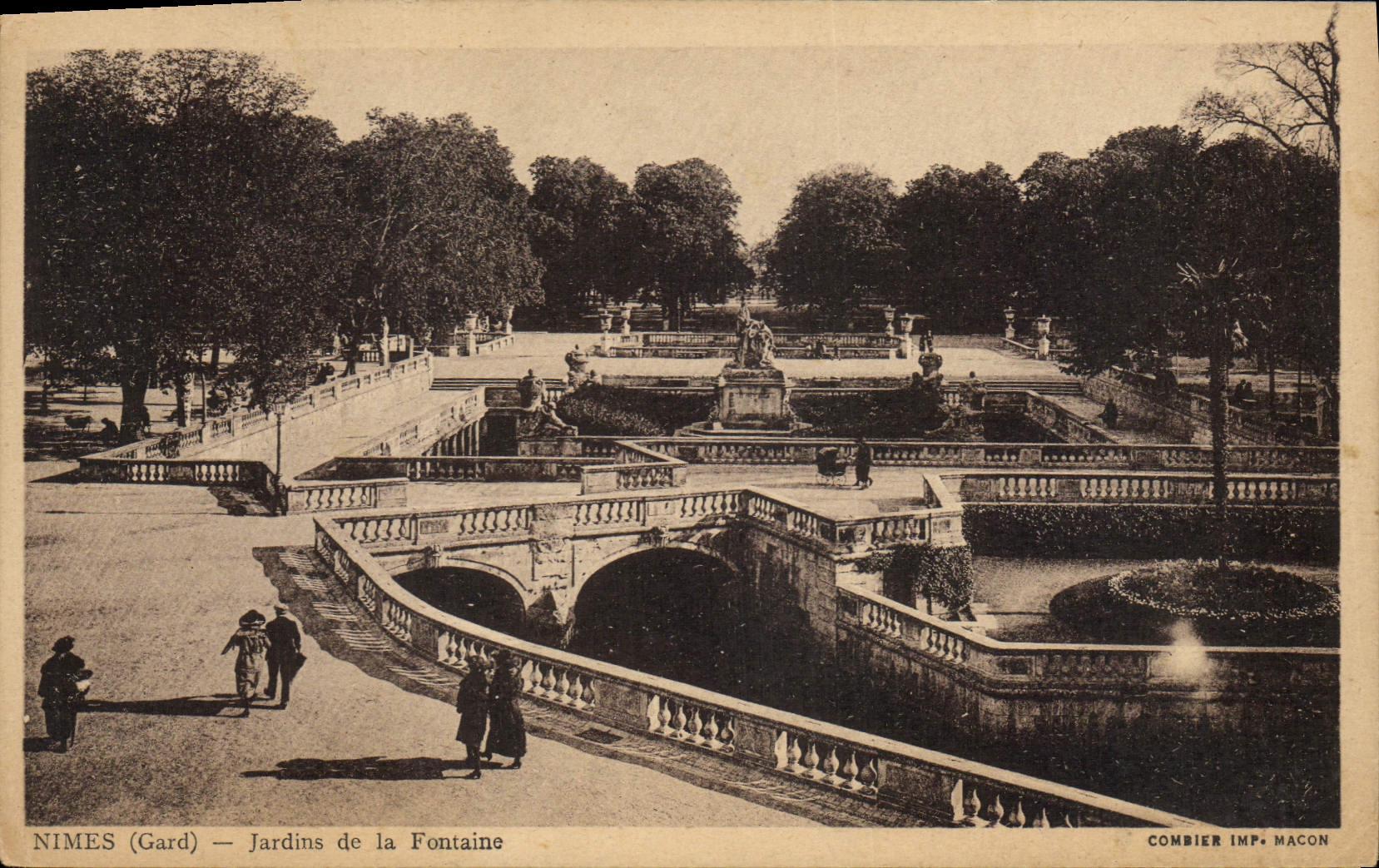 VINTAGE POSTCARD Nimes Gardens Of the Fountain