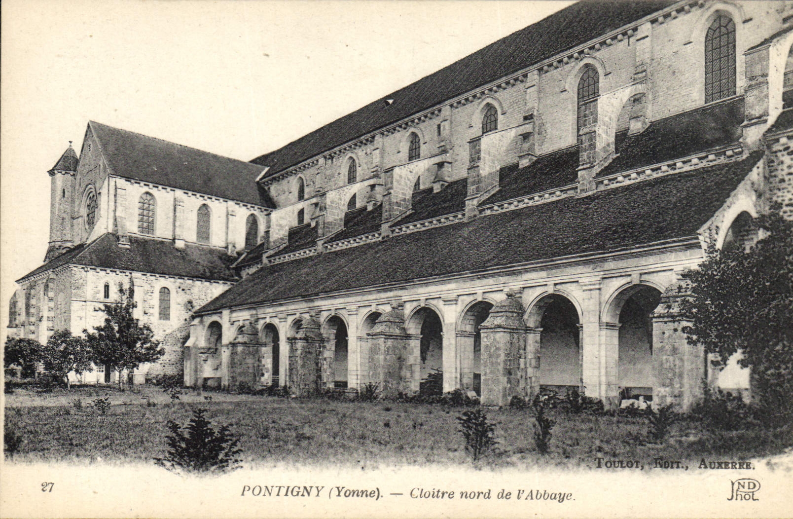 VINTAGE POSTCARD Northern Pontigny Cloister Of the Abbey