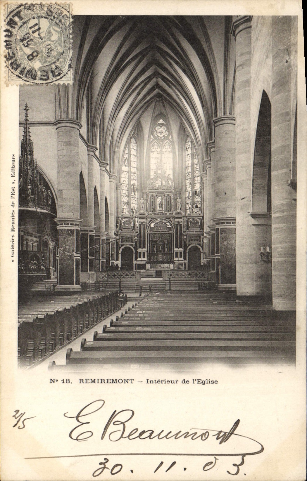 CPA Remiremont Interieur De l'Eglise