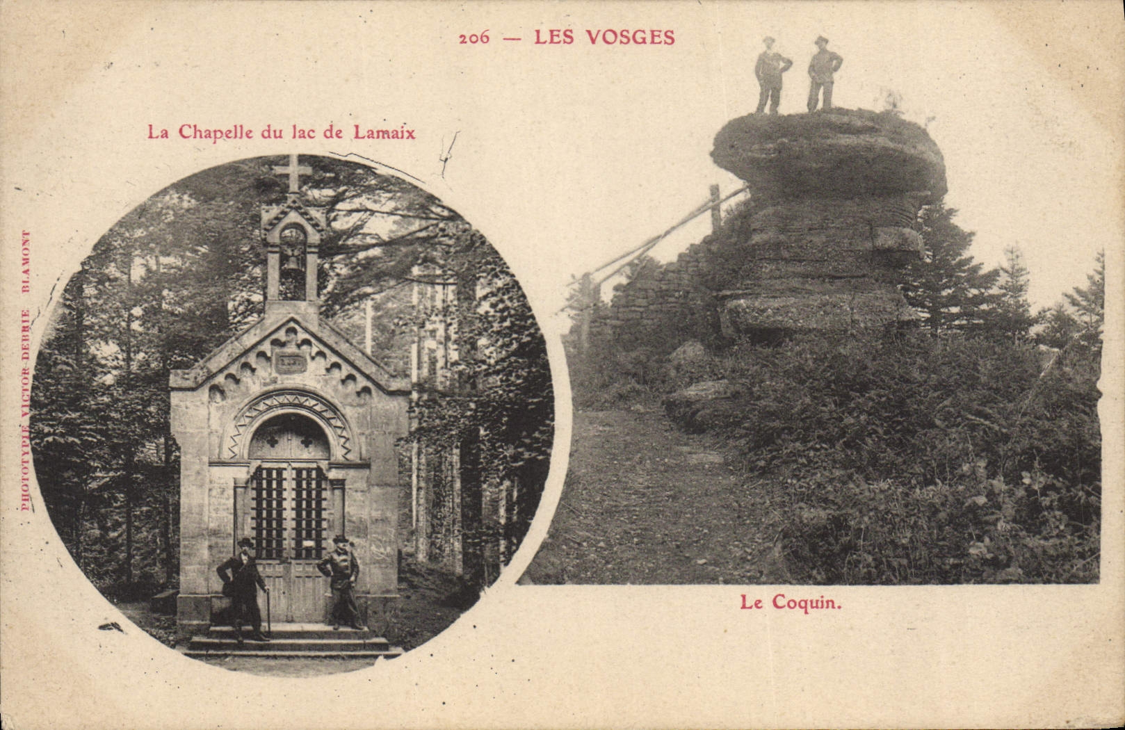 VINTAGE POSTCARD the Vosges La Chapelle Of the Lake De Lamaix the rascal