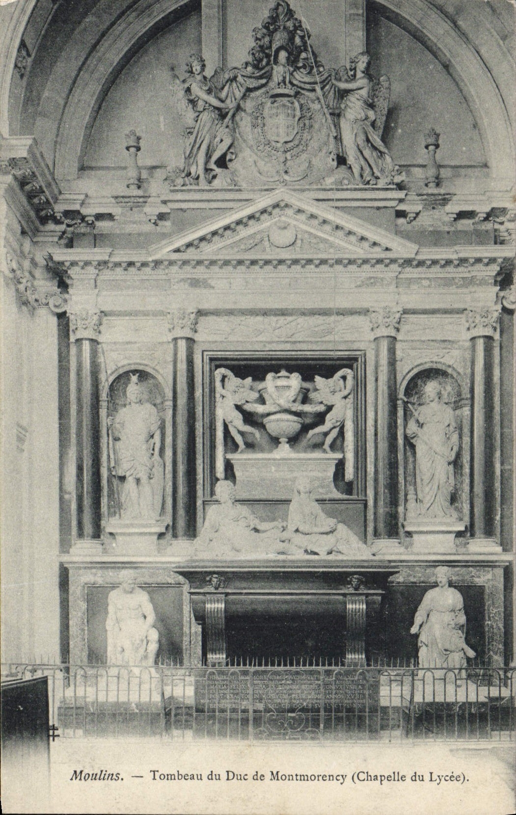 VINTAGE POSTCARD Moulins Tomb Of the Duke of Montmorency Vault of the College