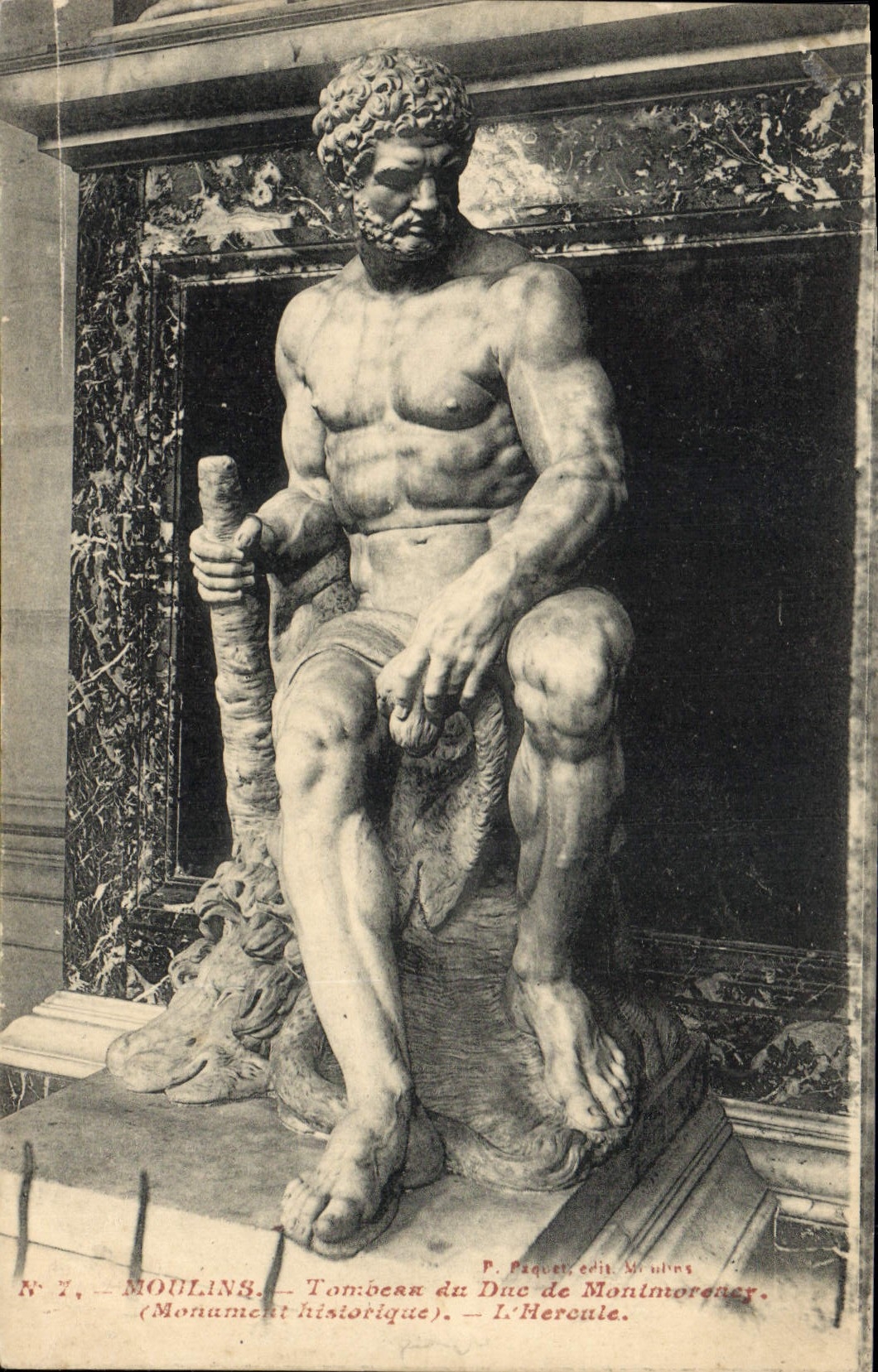 VINTAGE POSTCARD Moulins Tomb of the duke of Montmorency the Hercules