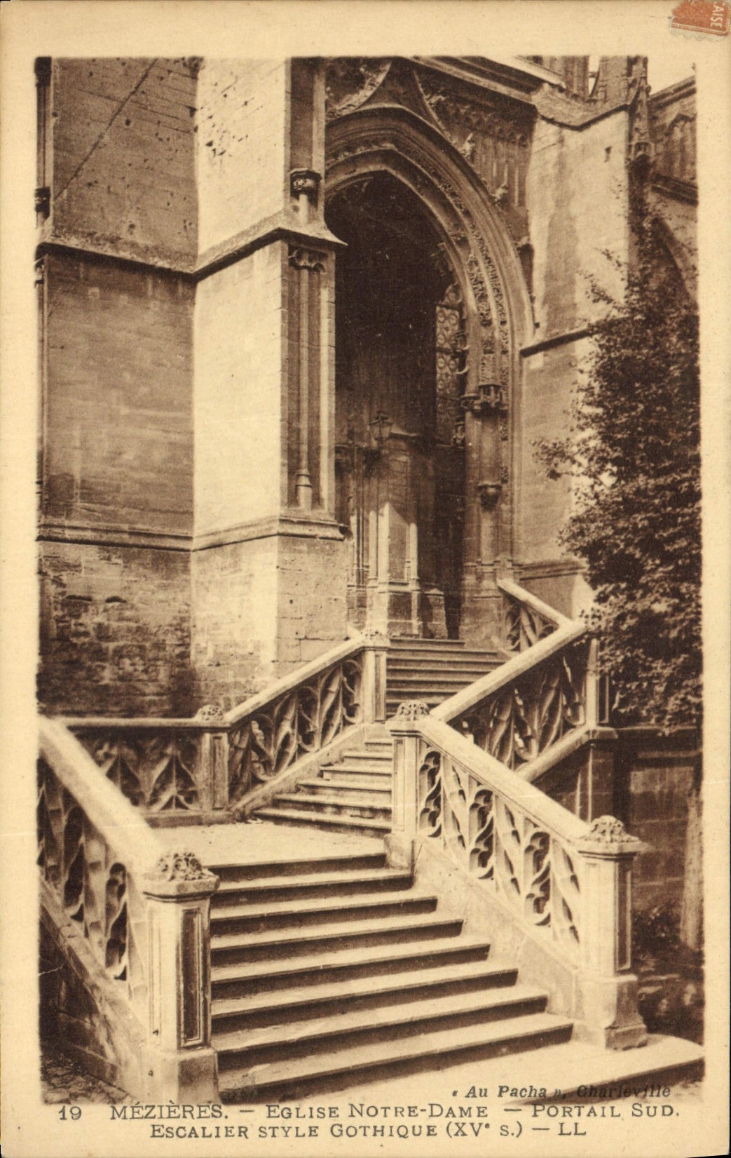 CPA Mezieres Eglise Notre Dame Portail Sud Escalier Style Gothique