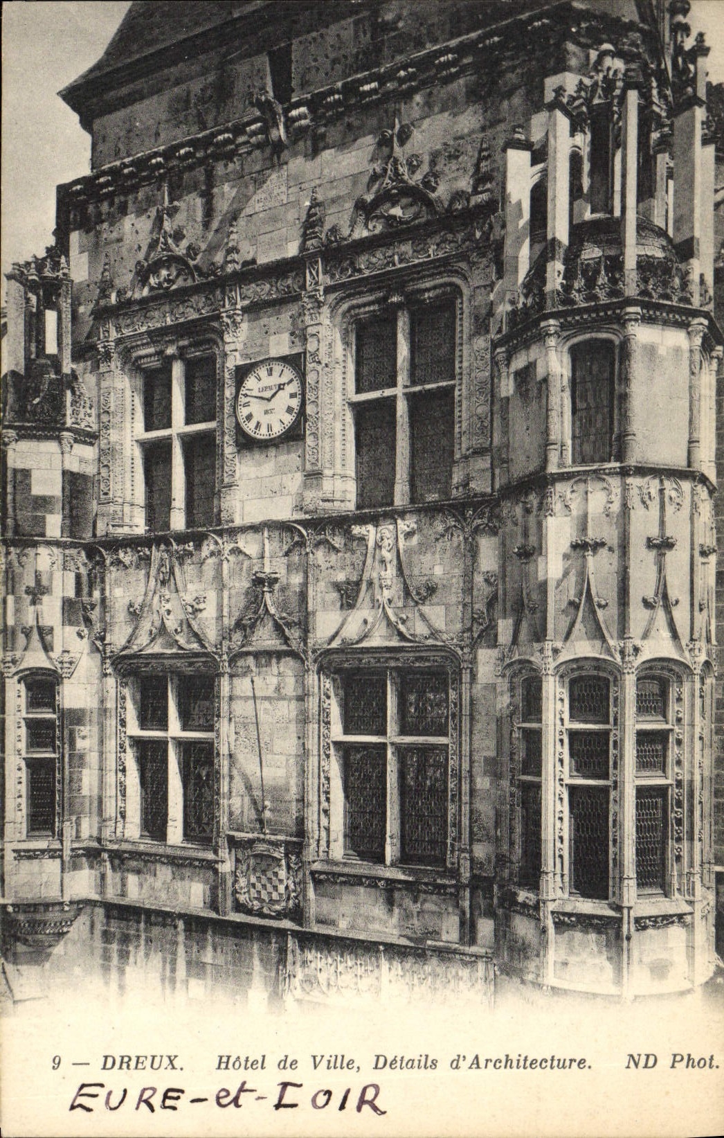 CPA Dreux Hotel De Ville Details D'Architecture