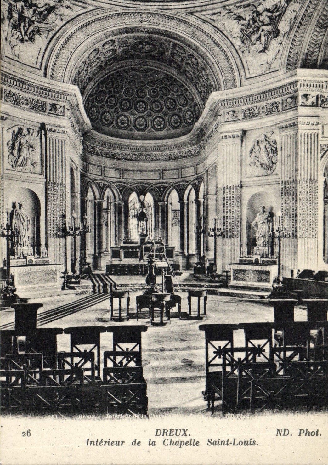 VINTAGE POSTCARD Interior Dreux Of the Vault Saint Louis