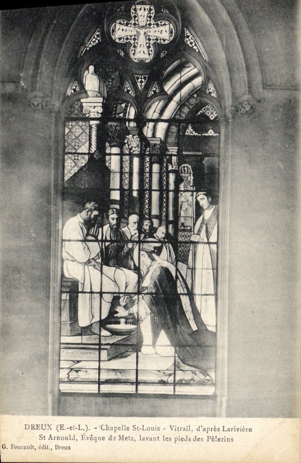CPA Dreux Chapelle Saint Louis Vitrail St Arnould Eveque de Metz