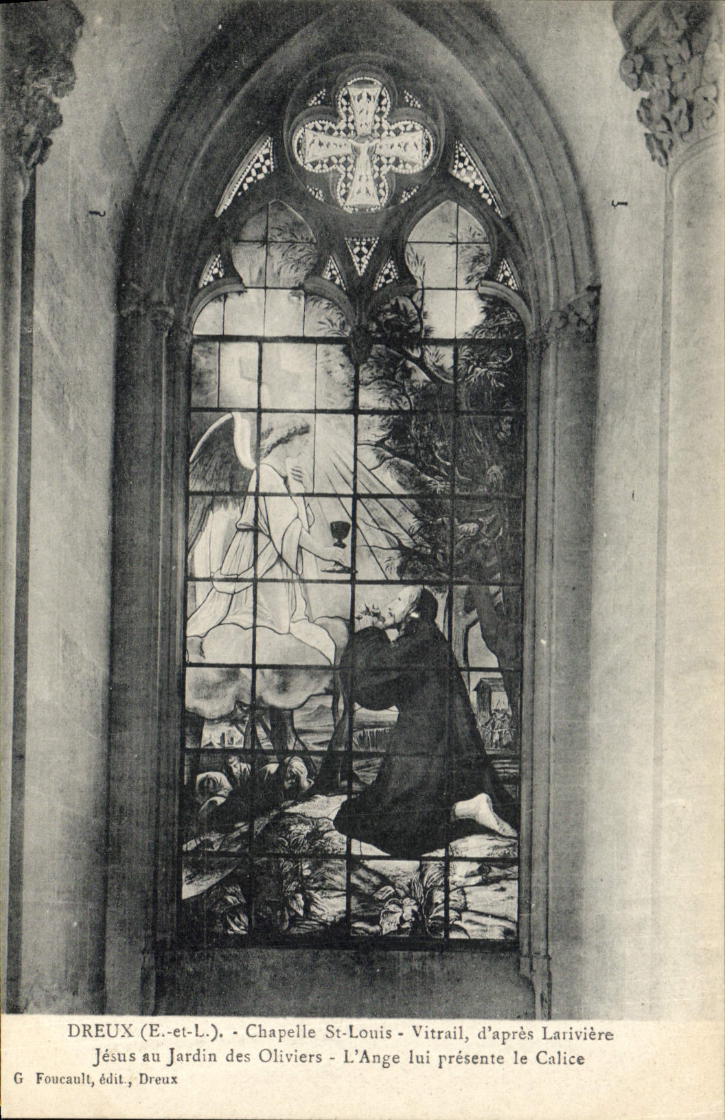 VINTAGE POSTCARD Dreux Vault Saint Louis Stained glass