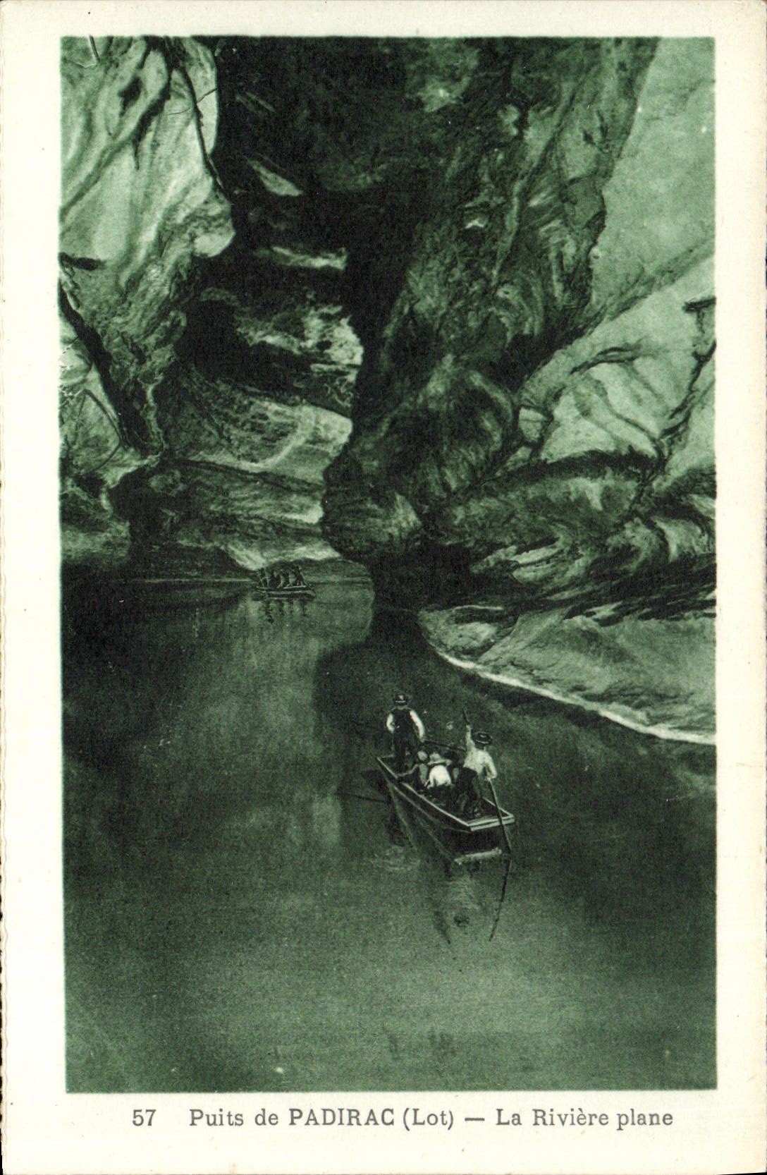 Pozo De Padirac de la POSTAL de la VENDIMIA el río plano