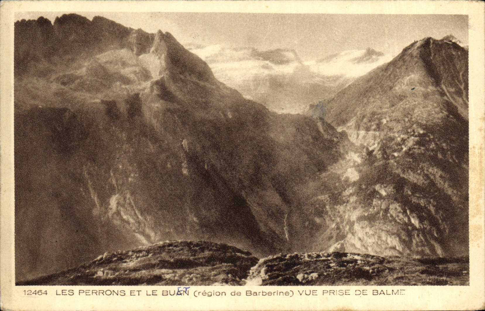 VINTAGE POSTCARD Perrons And Buan Seen from De Balme