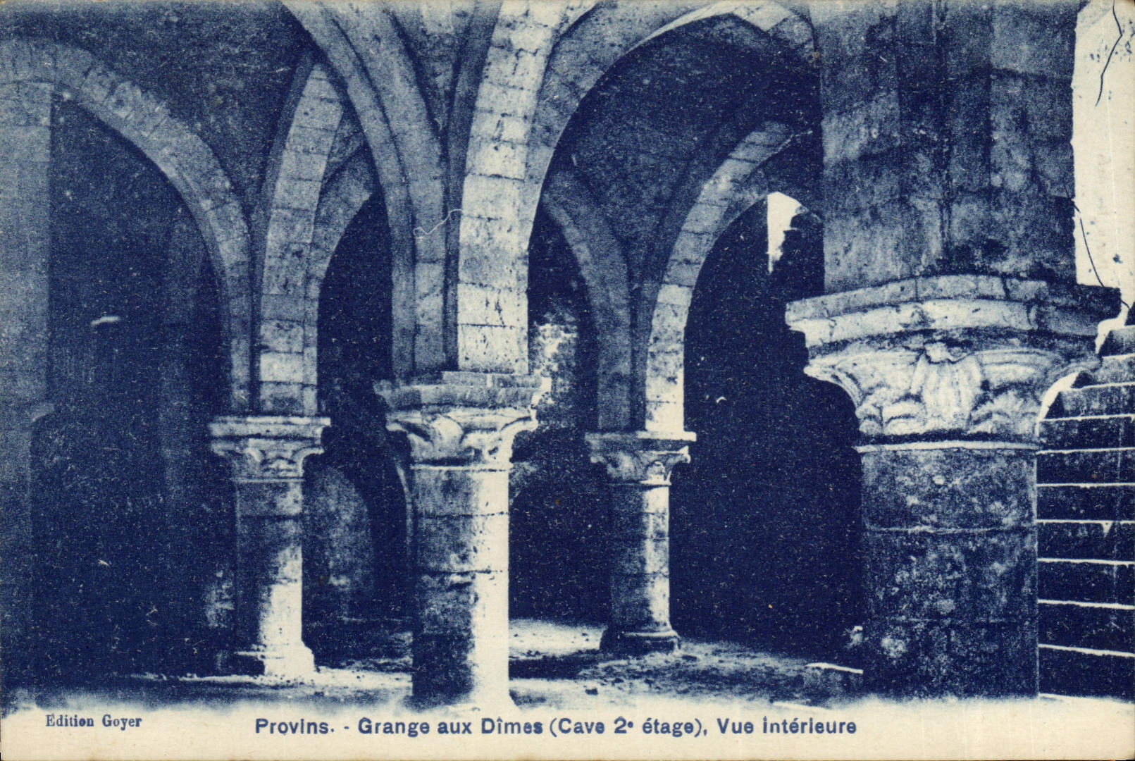 VINTAGE POSTCARD Layered branches Barn In Dimes Seen Interior