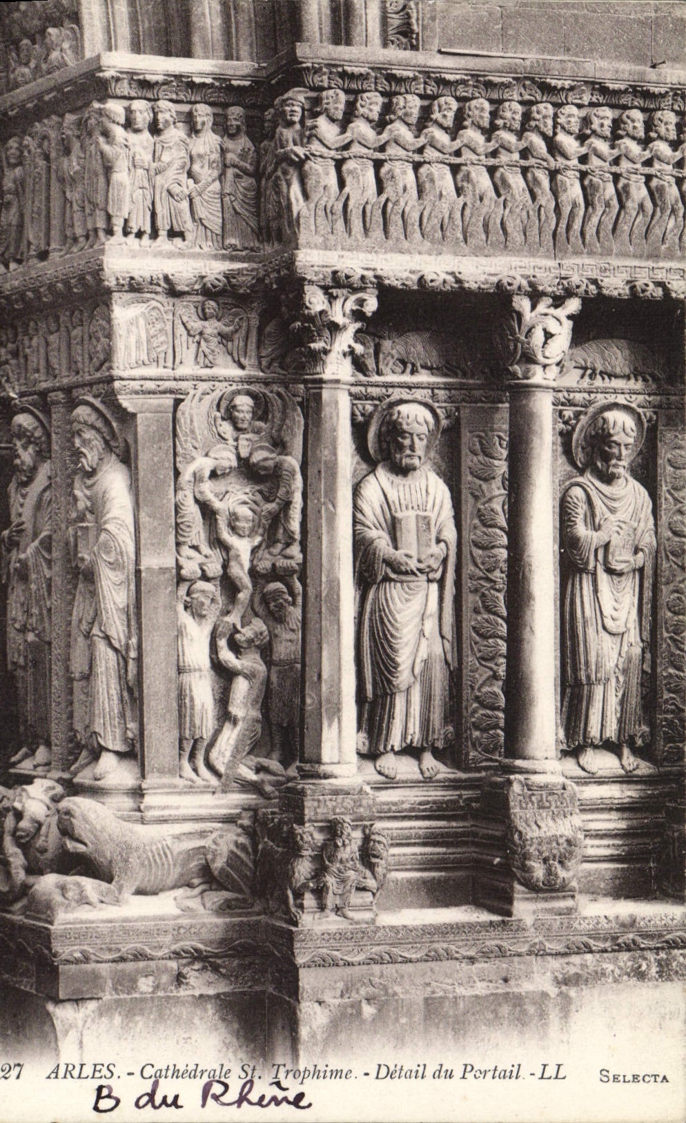 VINTAGE POSTCARD Arles Cloister Of Saint Trophime Detail of the gate