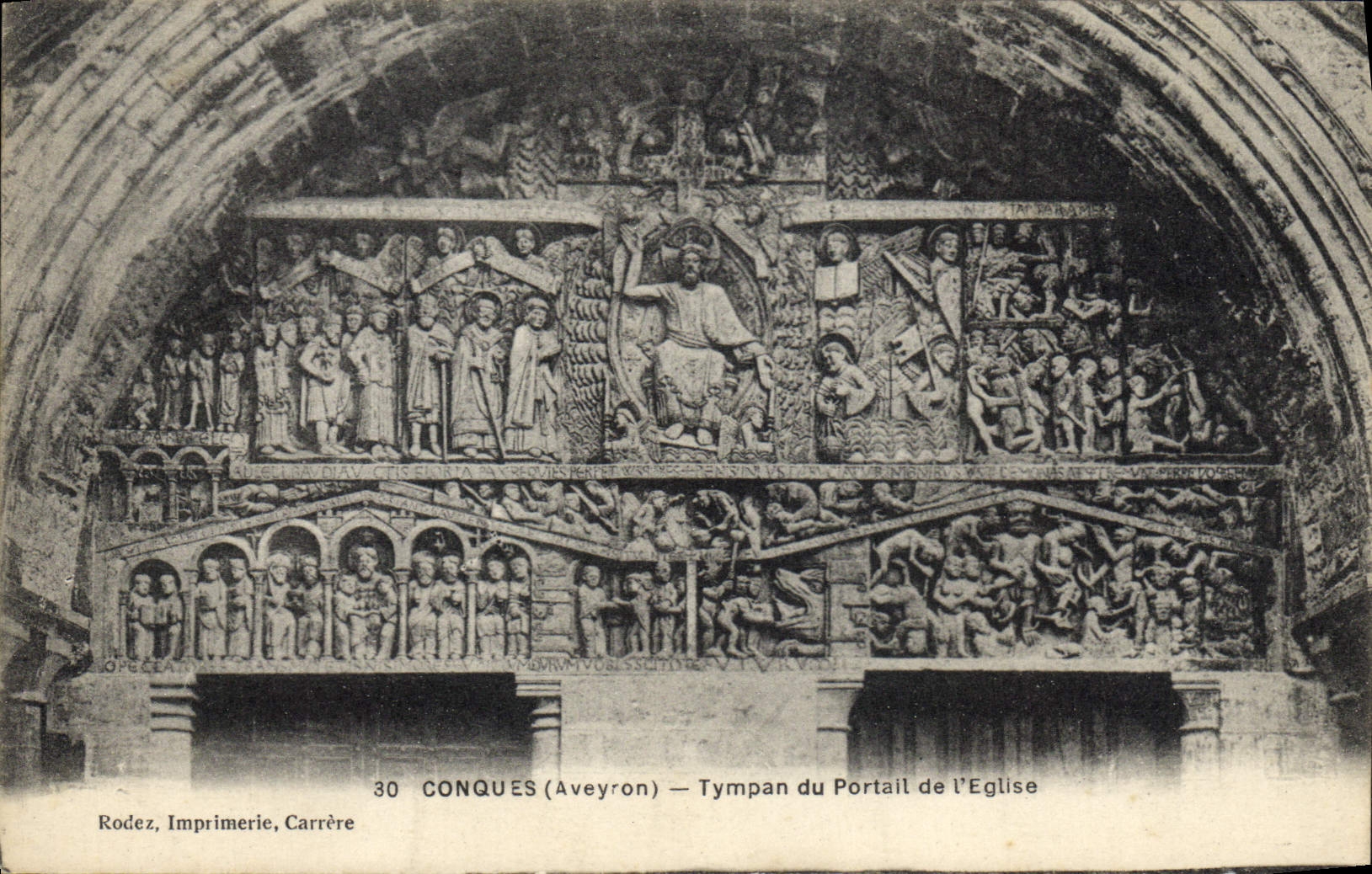 CPA Conques Tympan Du Portail De I'Eglise
