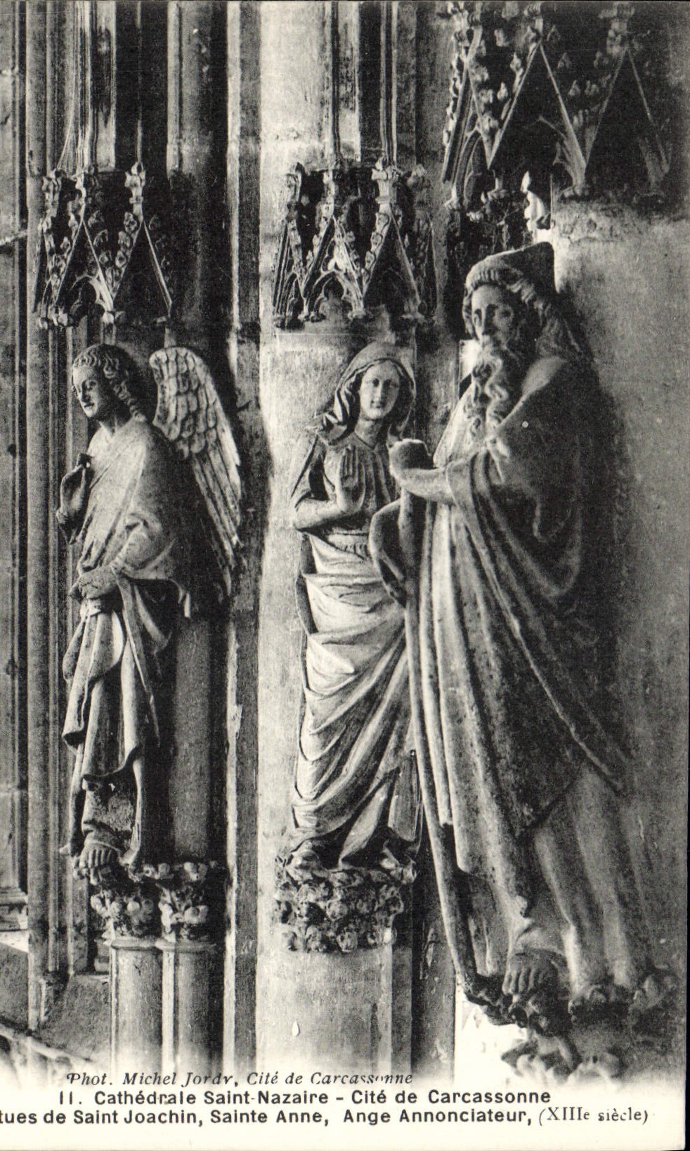 CPA Carcassonne Cathedrale Saint Nazaire Statues de Joachim Sainte Anne Ange annonciateur