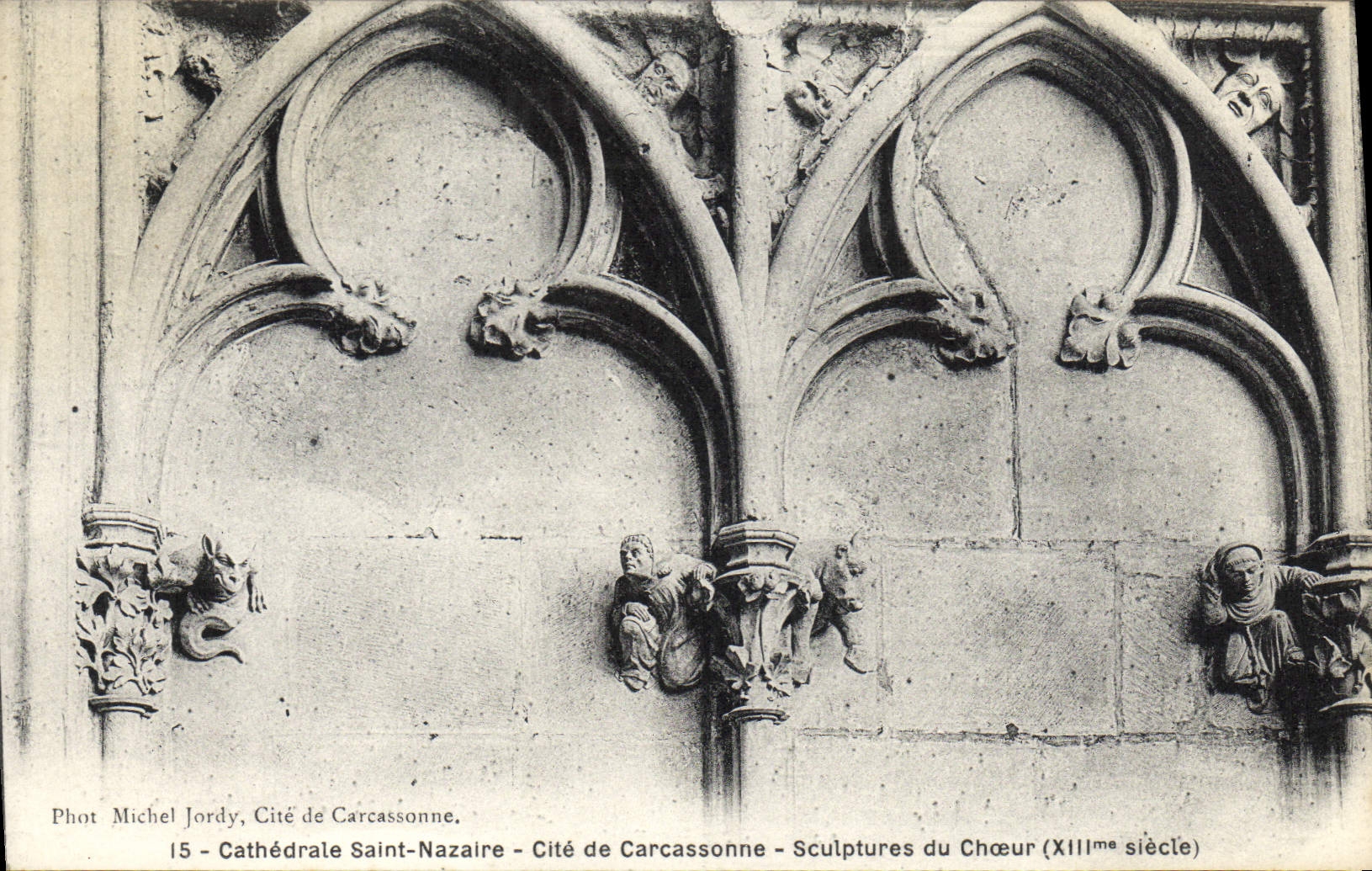 CPA Carcassonne Cathedrale Saint Nazaire Sculptures du choeur