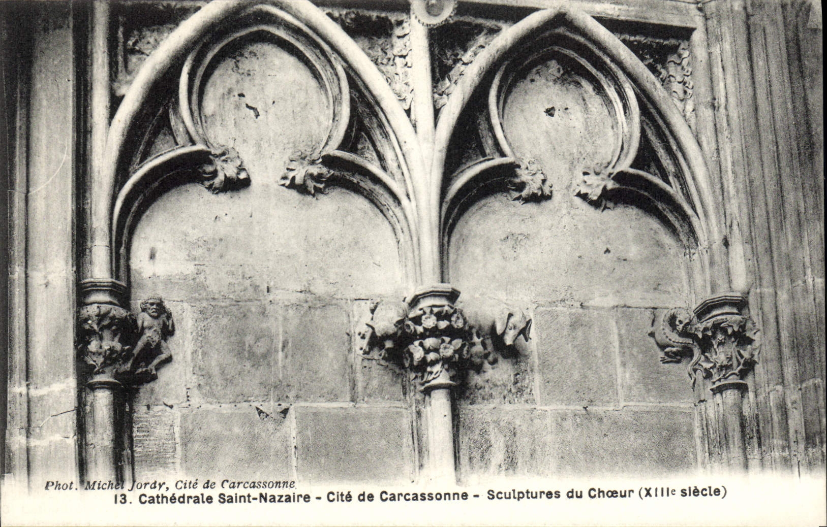 CPA Carcassonne Cathedrale Saint Nazaire Sculptures du choeur