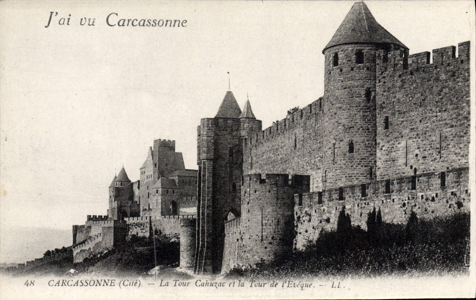 POSTAL Carcasona de la VENDIMIA la torre de Cahuzac y la torre del obispo