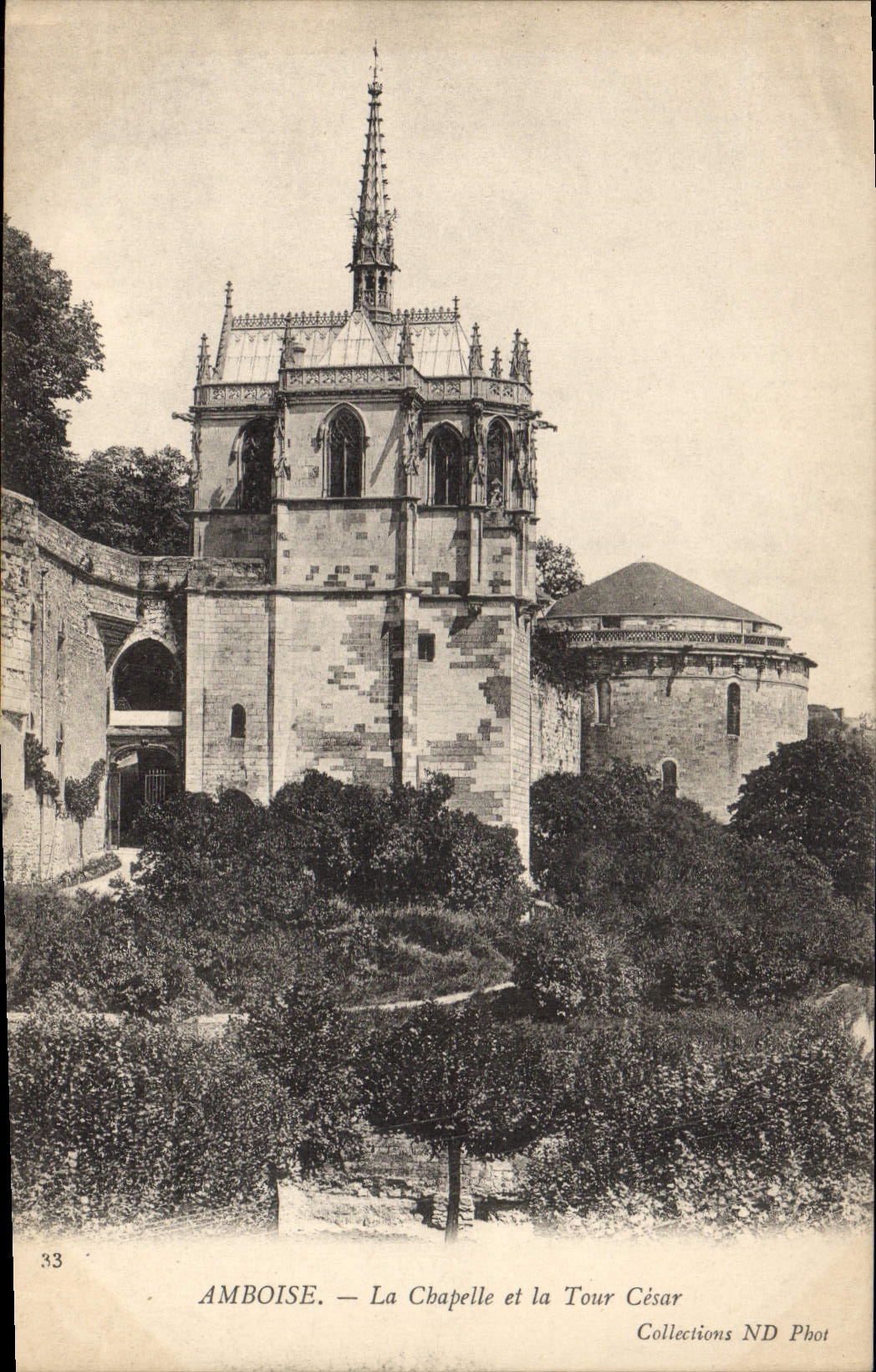 La POSTAL Amboise de la VENDIMIA la cámara acorazada y el Cesar se eleva