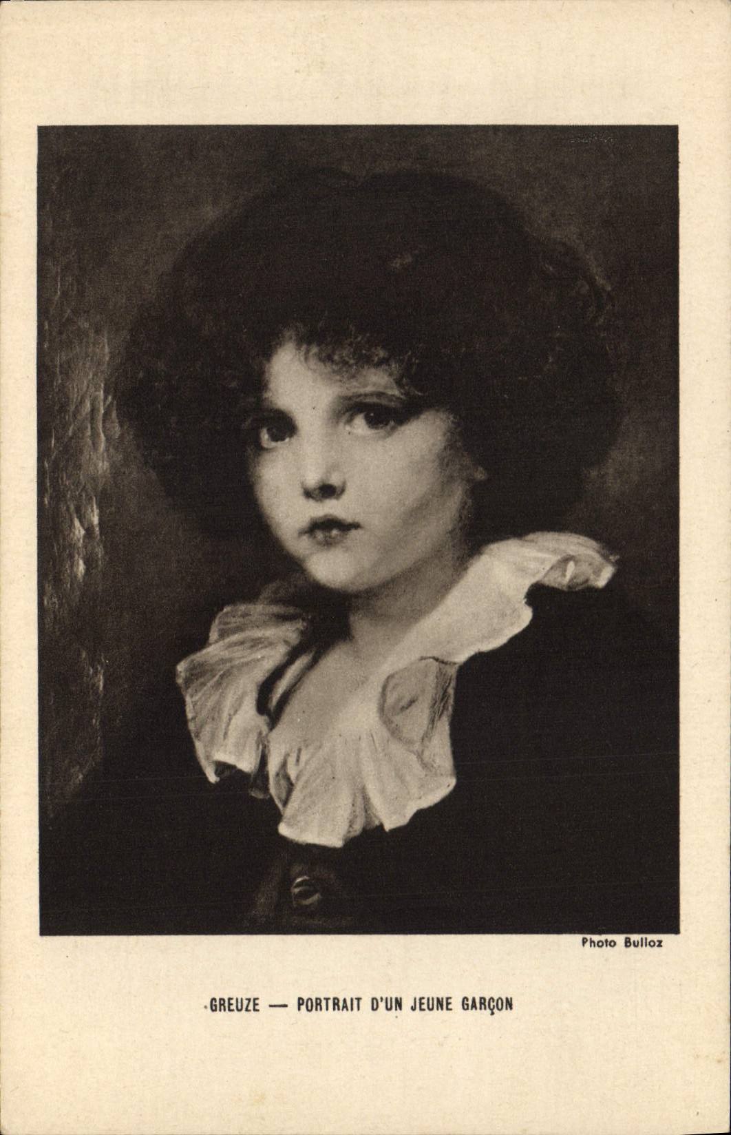 Retrato de Greuze de la POSTAL de la VENDIMIA de un muchacho joven