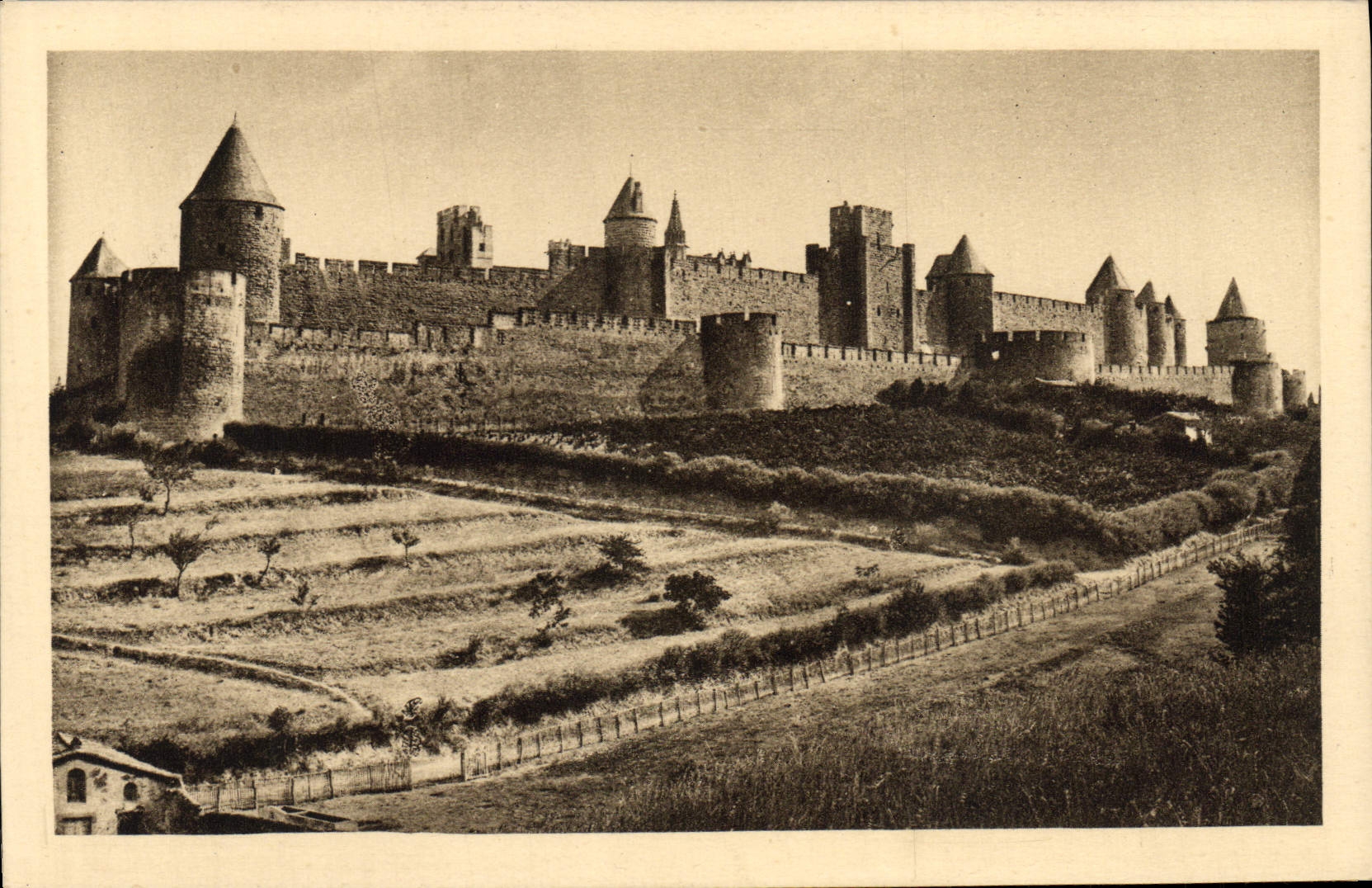 CPA Cite de Carcassonne Vue generale du Sud