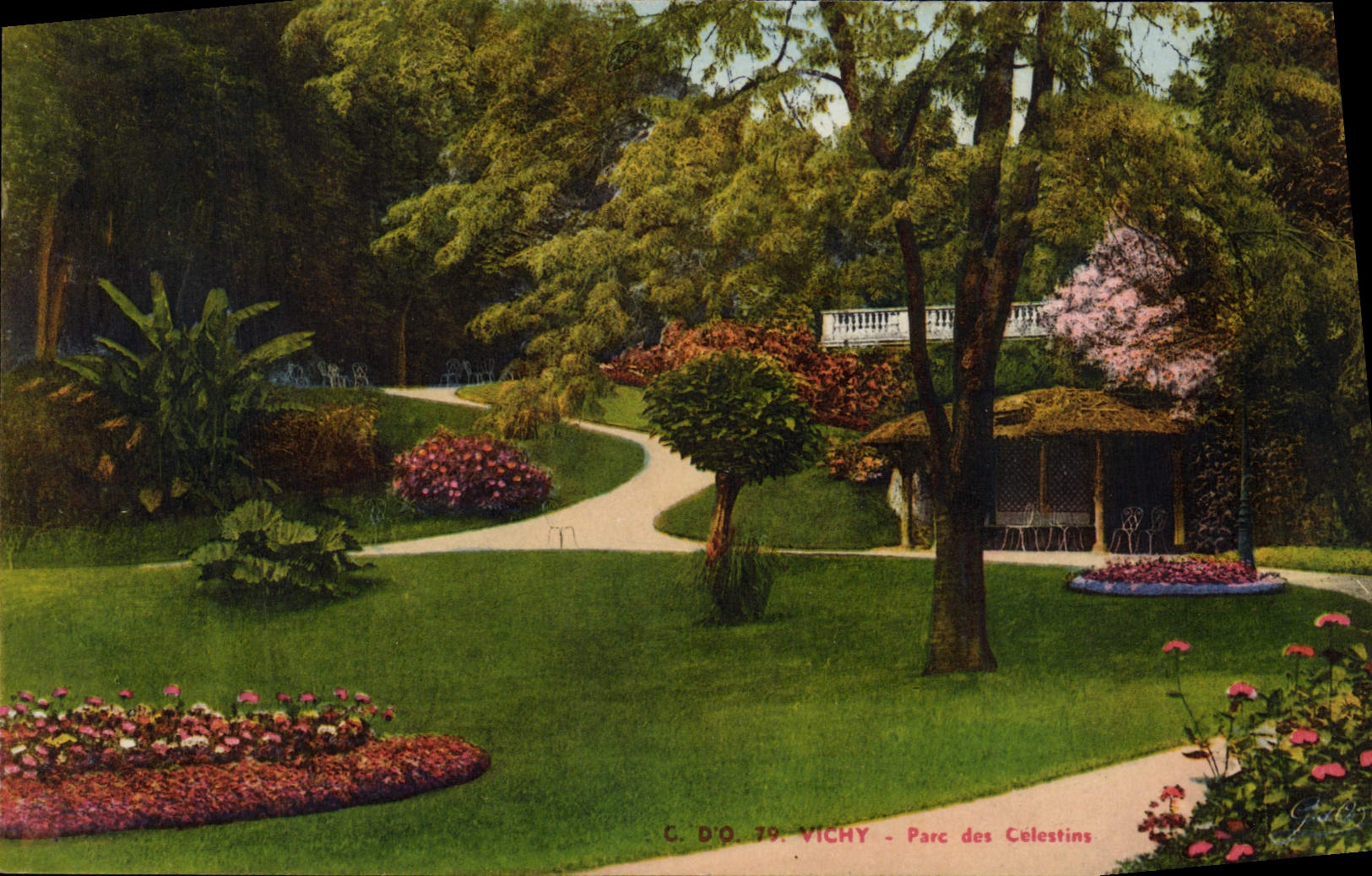 VINTAGE POSTCARD Vichy Park of Celestins