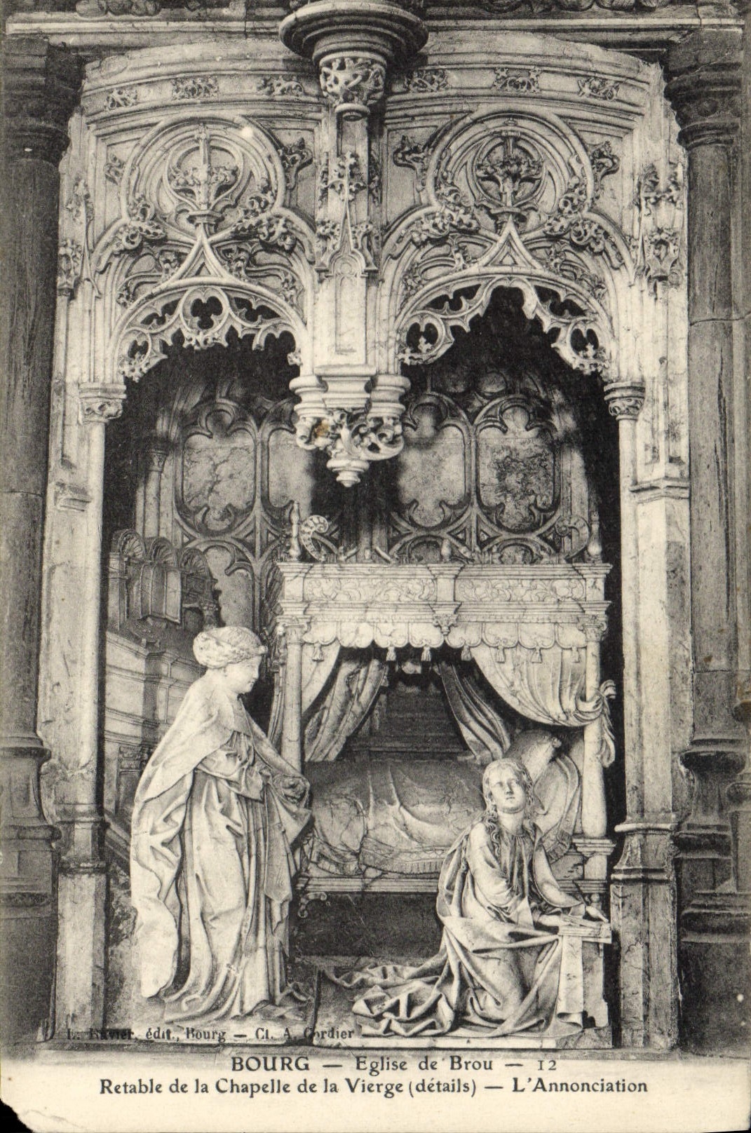 VINTAGE POSTCARD Borough Church of Husks Retable of the vault of the Virgin Annunciation