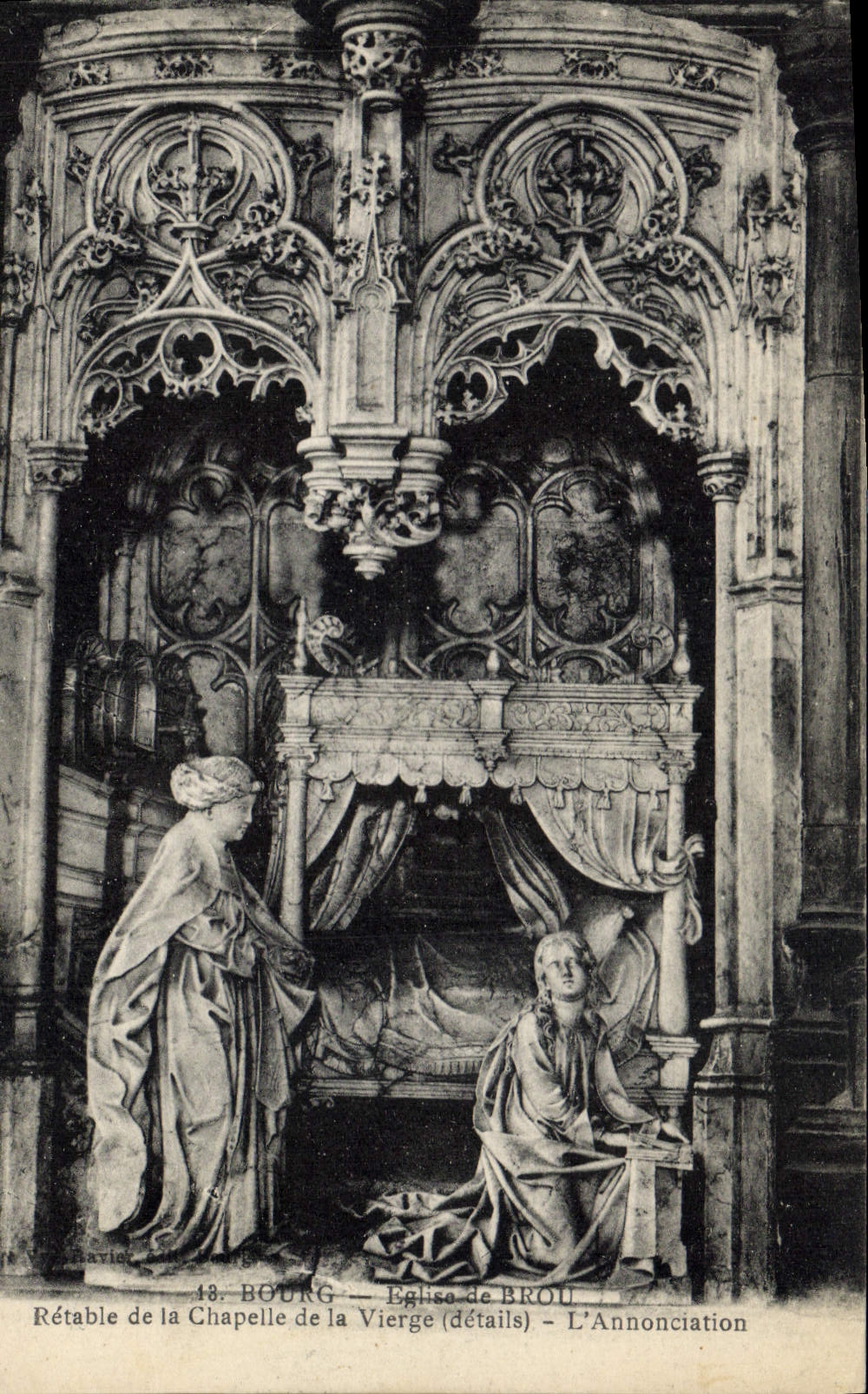 CPA Bourg Eglise de Brou Retable de la chapelle de la Vierge L'Annonciation