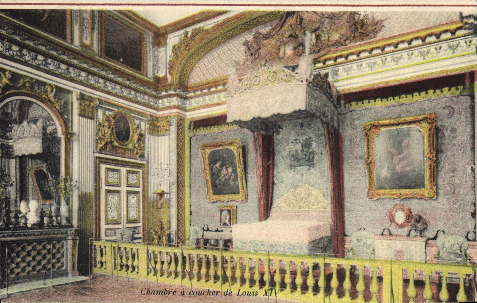 La POSTAL Versalles Chambre de la VENDIMIA tiene que dormir de Louis XIV