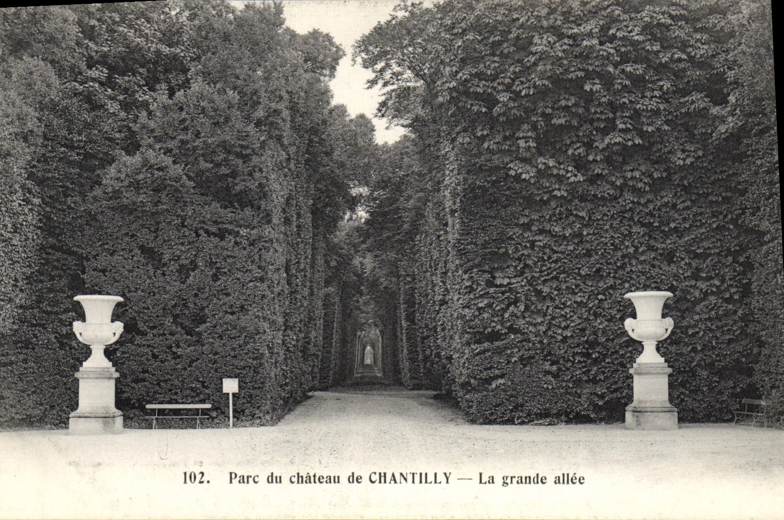 CPA Parc du chateau de Chantilly La grande allee