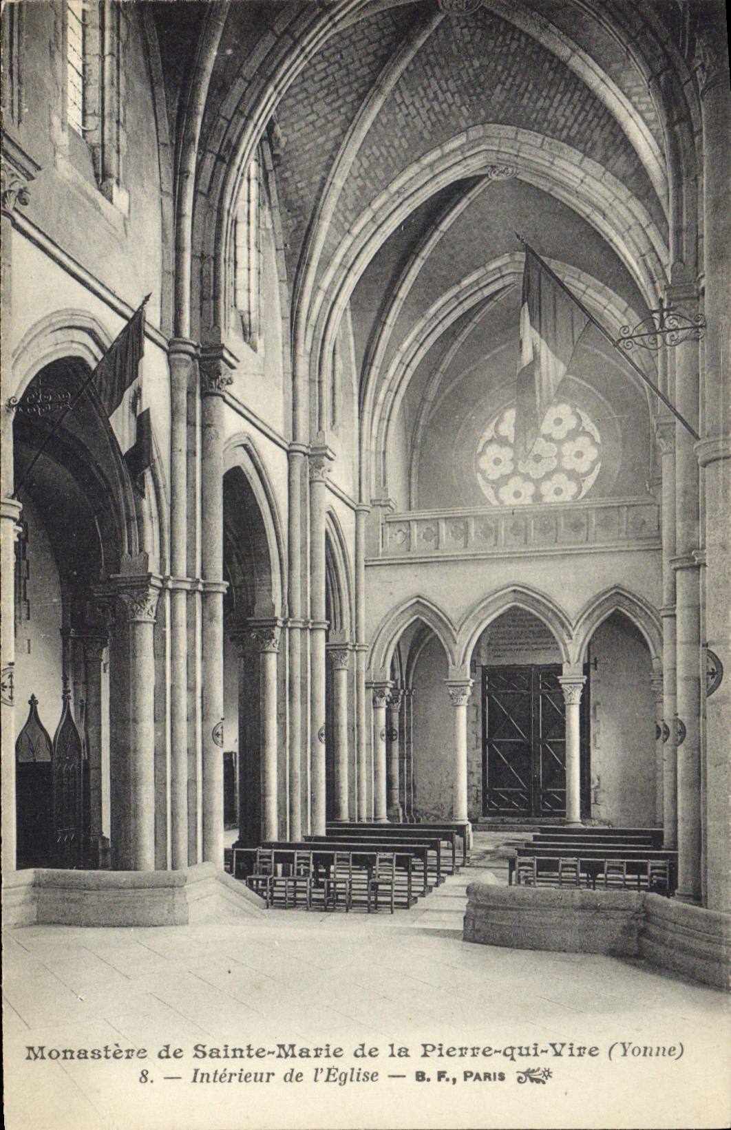 VINTAGE POSTCARD Monastery of Sainte Marie of Pierre who Transfers Interior church
