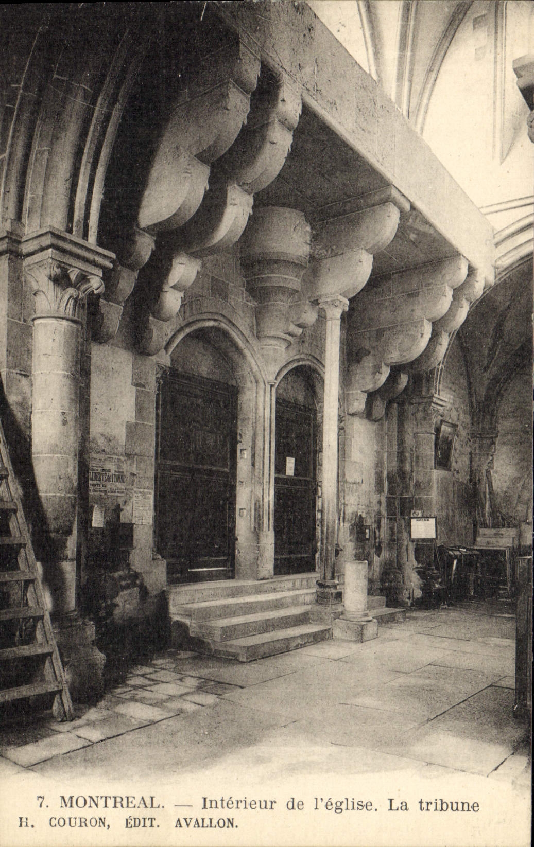 POSTAL Montreal interior de la VENDIMIA de la iglesia la plataforma