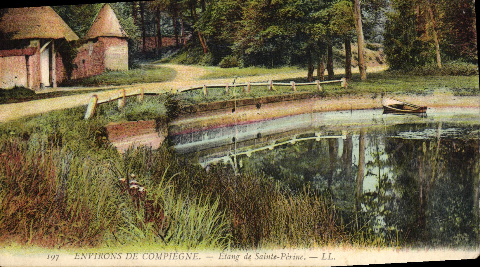 Alrededores de la POSTAL de la VENDIMIA de la charca de Compiegne Sainte de Perine