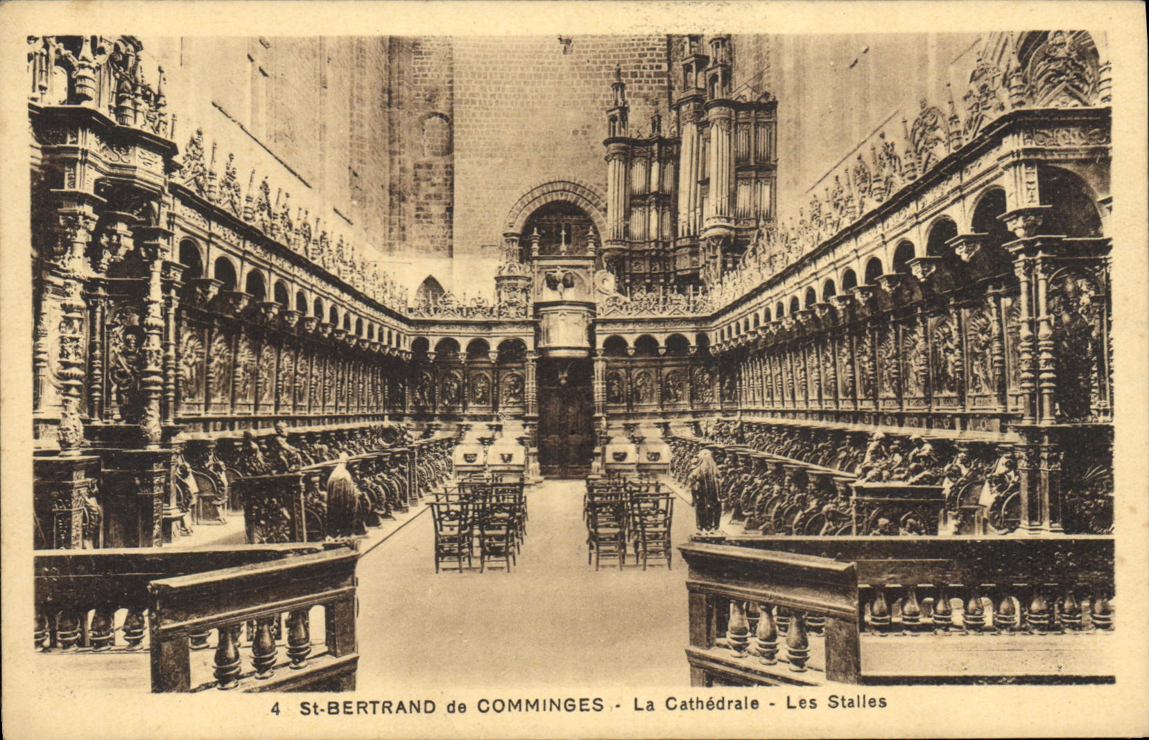 VINTAGE POSTCARD St Bertrand de Comminges the cathedral stalls