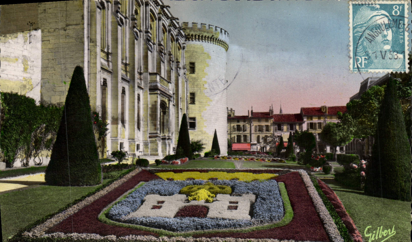 CPM Angouleme Jardin de l'hotel de ville Les armes de la ville 