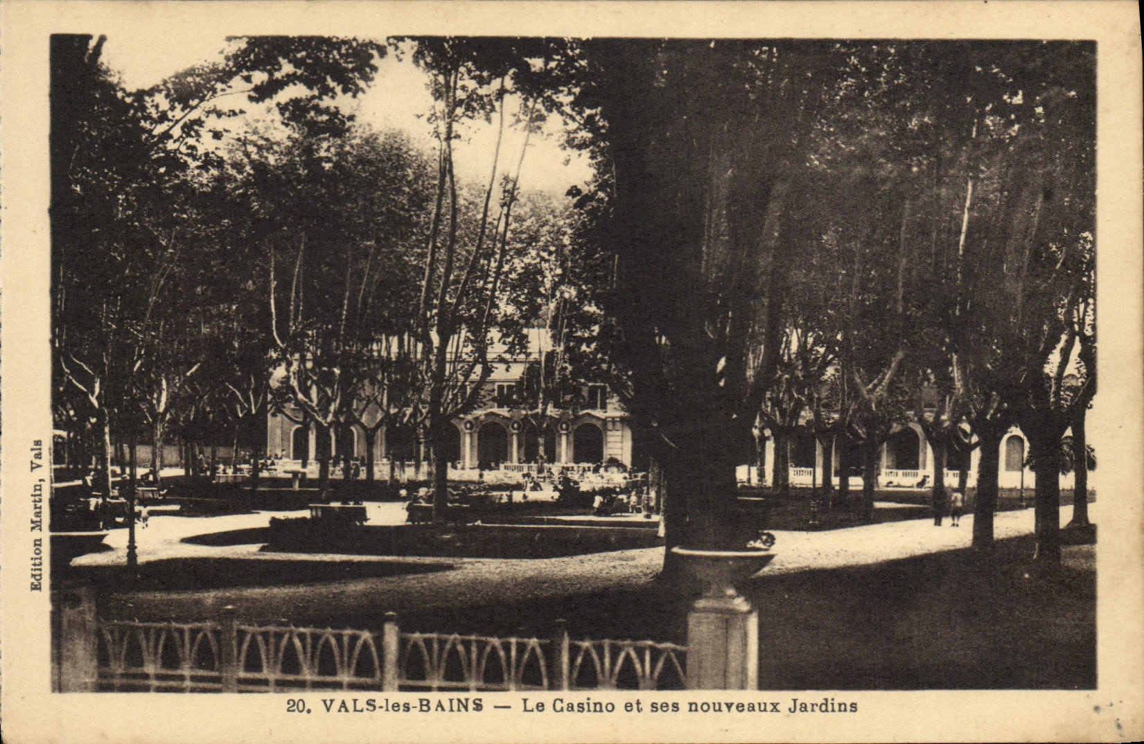 VINTAGE POSTCARD Valleys les Bains the casino and its new gardens