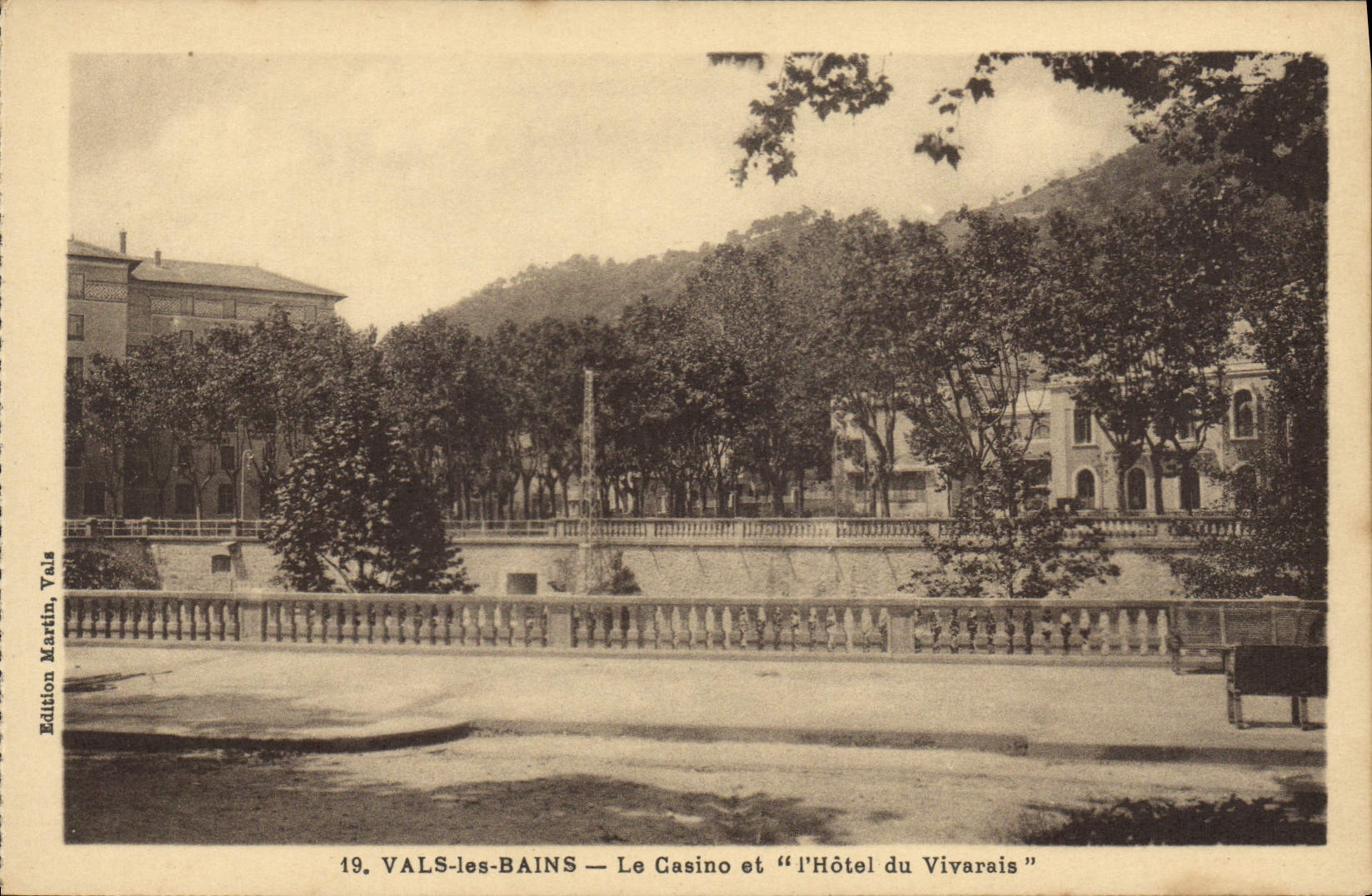 VINTAGE POSTCARD Valleys les Bains the casino and the hotel of Vivarais