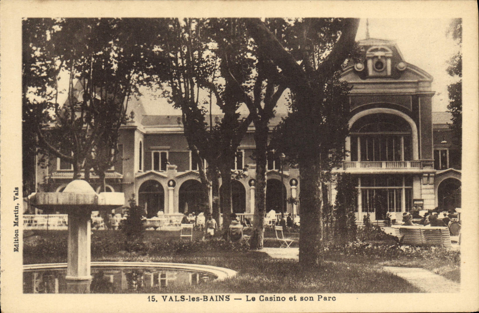 VINTAGE POSTCARD Valleys les Bains the casino and its park