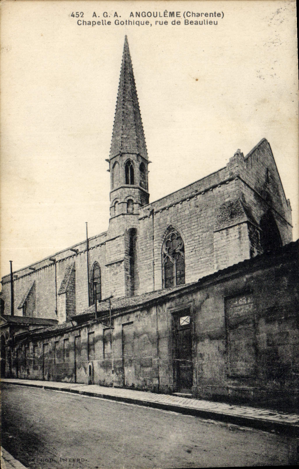 VINTAGE POSTCARD Gothic Angouleme Vault Street of Beaulieu