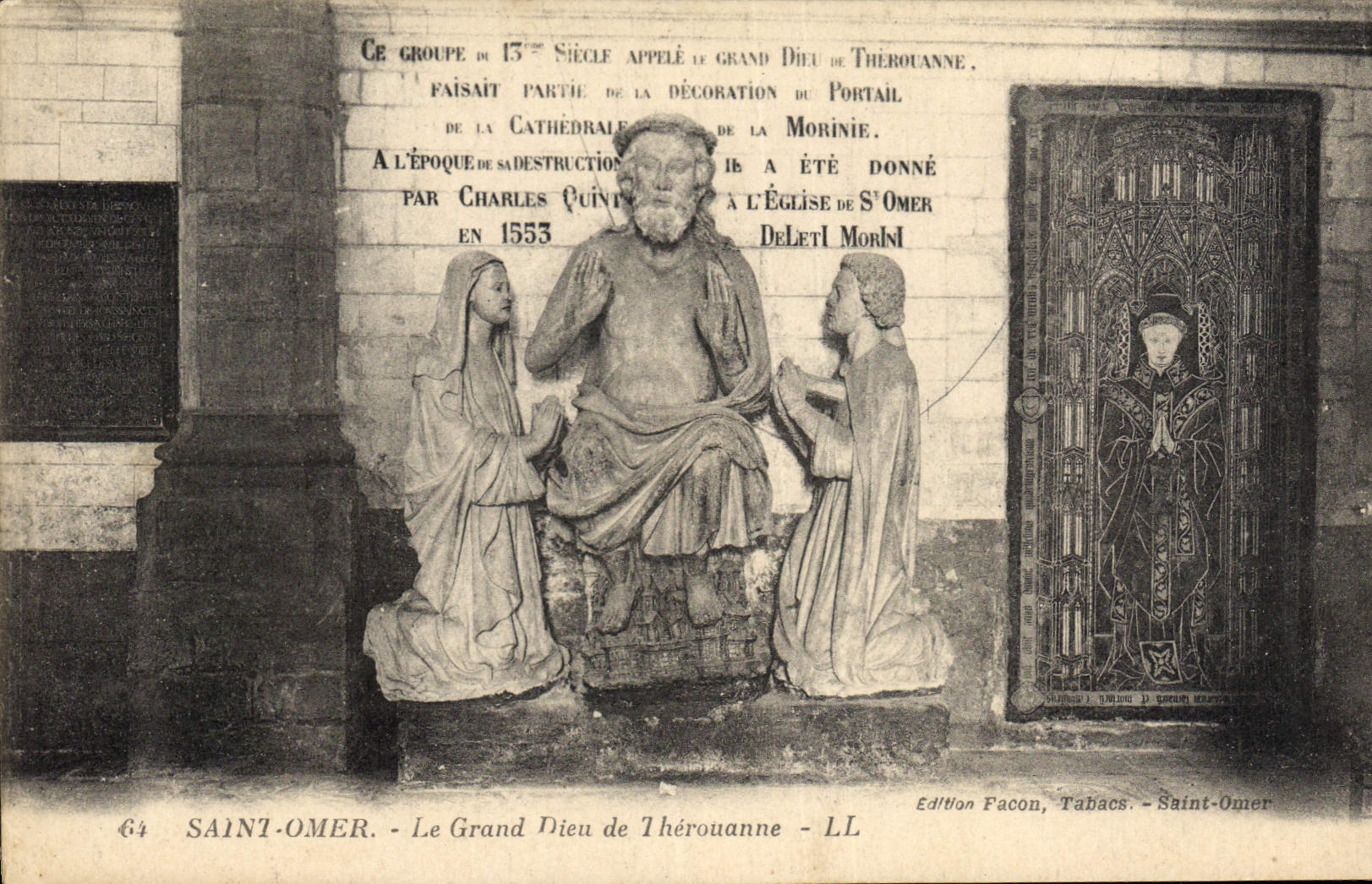 VINTAGE POSTCARD Holy Omer Large God of Therouanne