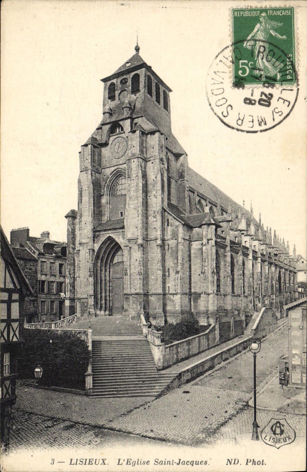VINTAGE POSTCARD Lisieux the church Holy Jacques