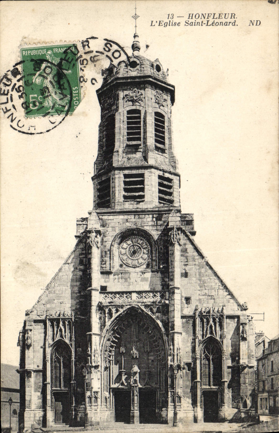 VINTAGE POSTCARD Honfleur the church Holy Leonard