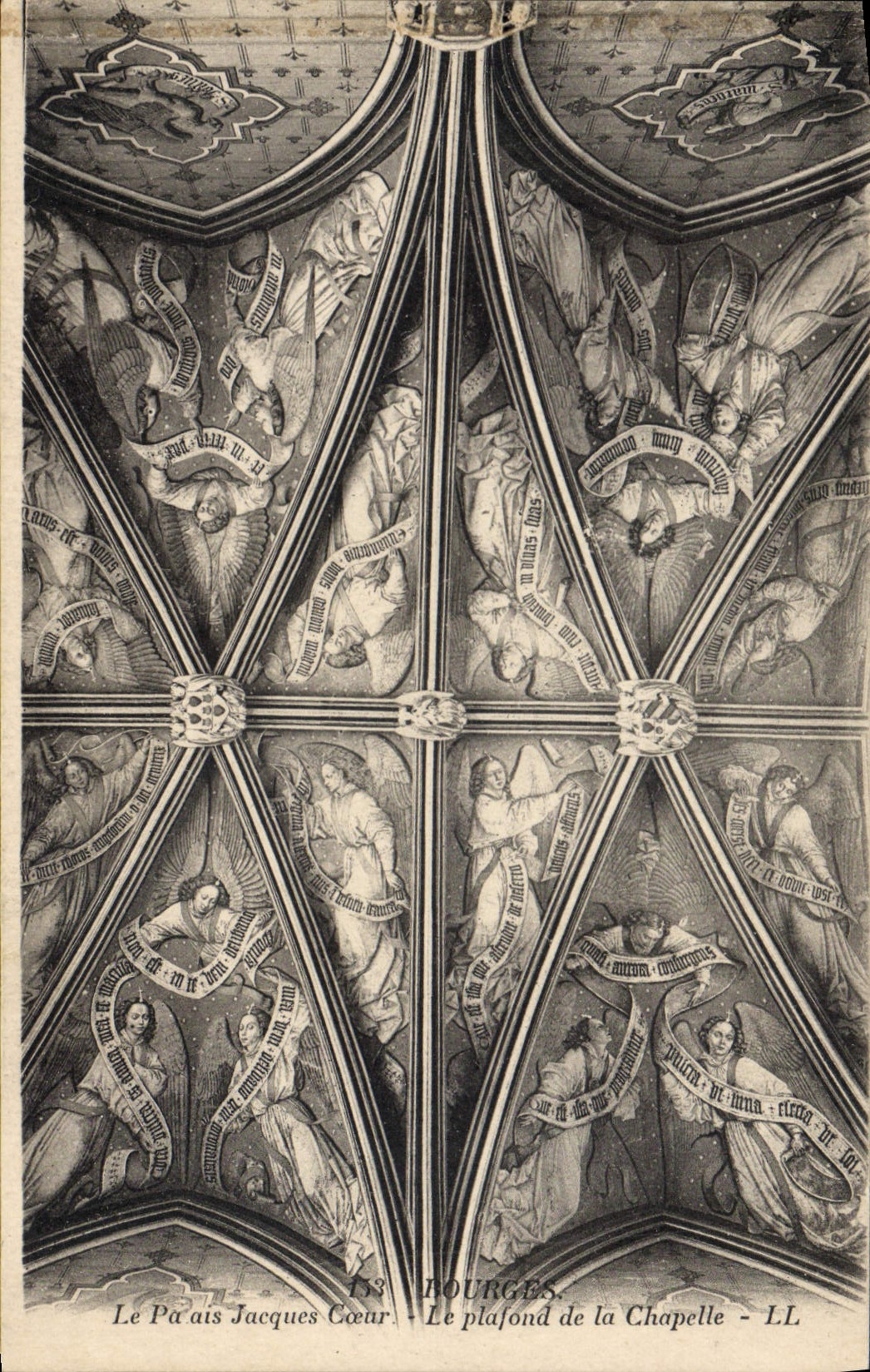 POSTAL Bourges de la VENDIMIA el paladar del corazón de Jacques el techo de la cámara acorazada