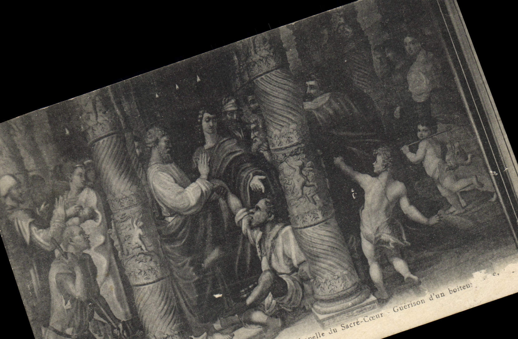 Tapicería de la catedral de Bourges de la POSTAL de la VENDIMIA de la cámara acorazada de la curación del corazón de la consagración de un boiteu