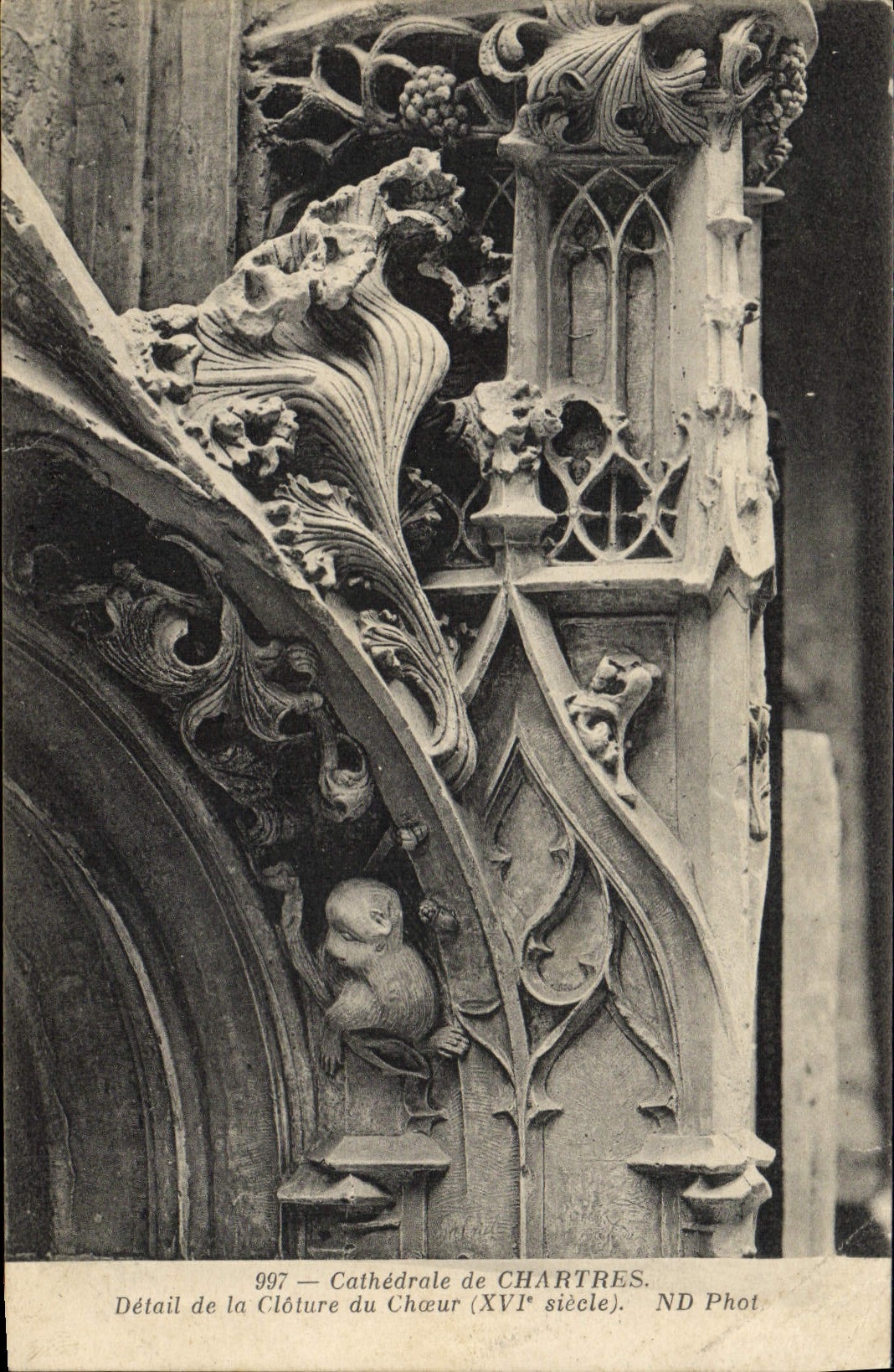 CPA Cathedrale de Chartres Detail de la cloture du choeur