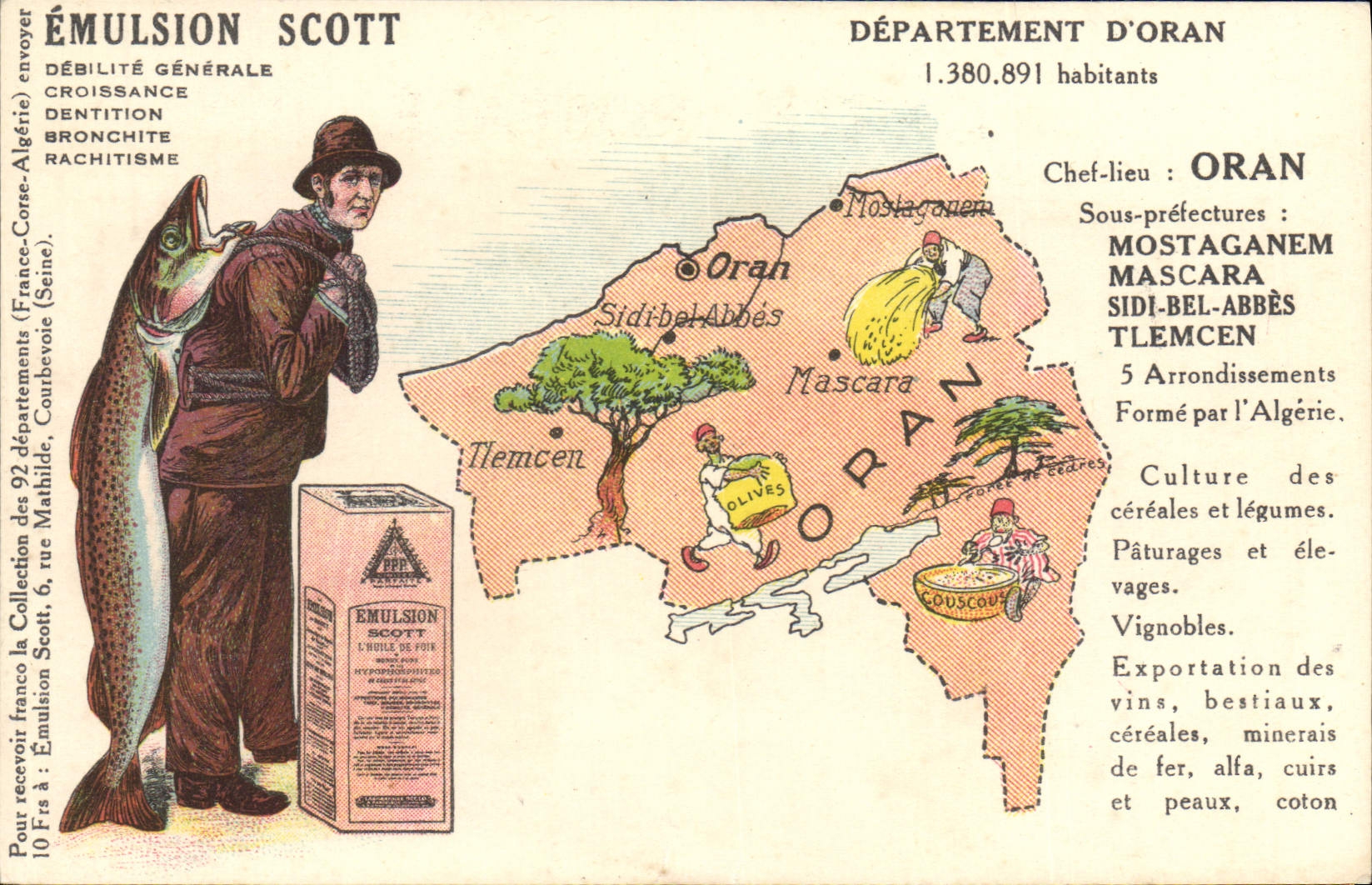 CPA Cartes geographiques Emulsion Scott Oran Algerie