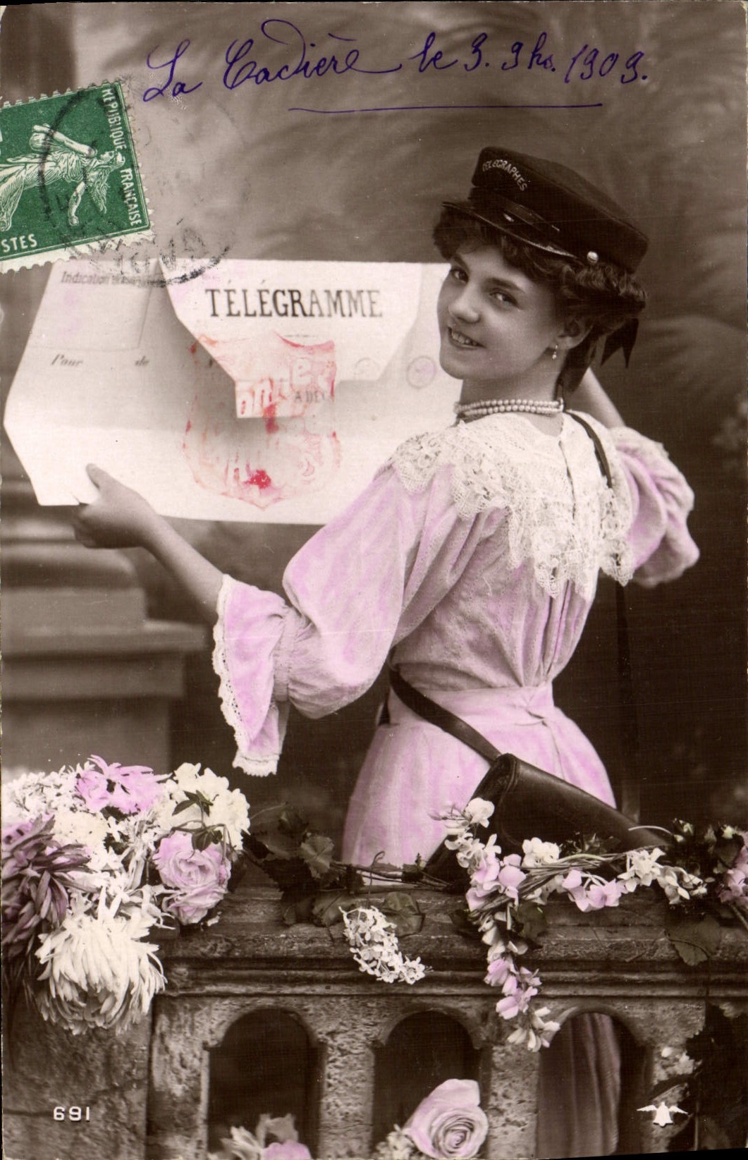 VINTAGE POSTCARD Fantasy Telegram