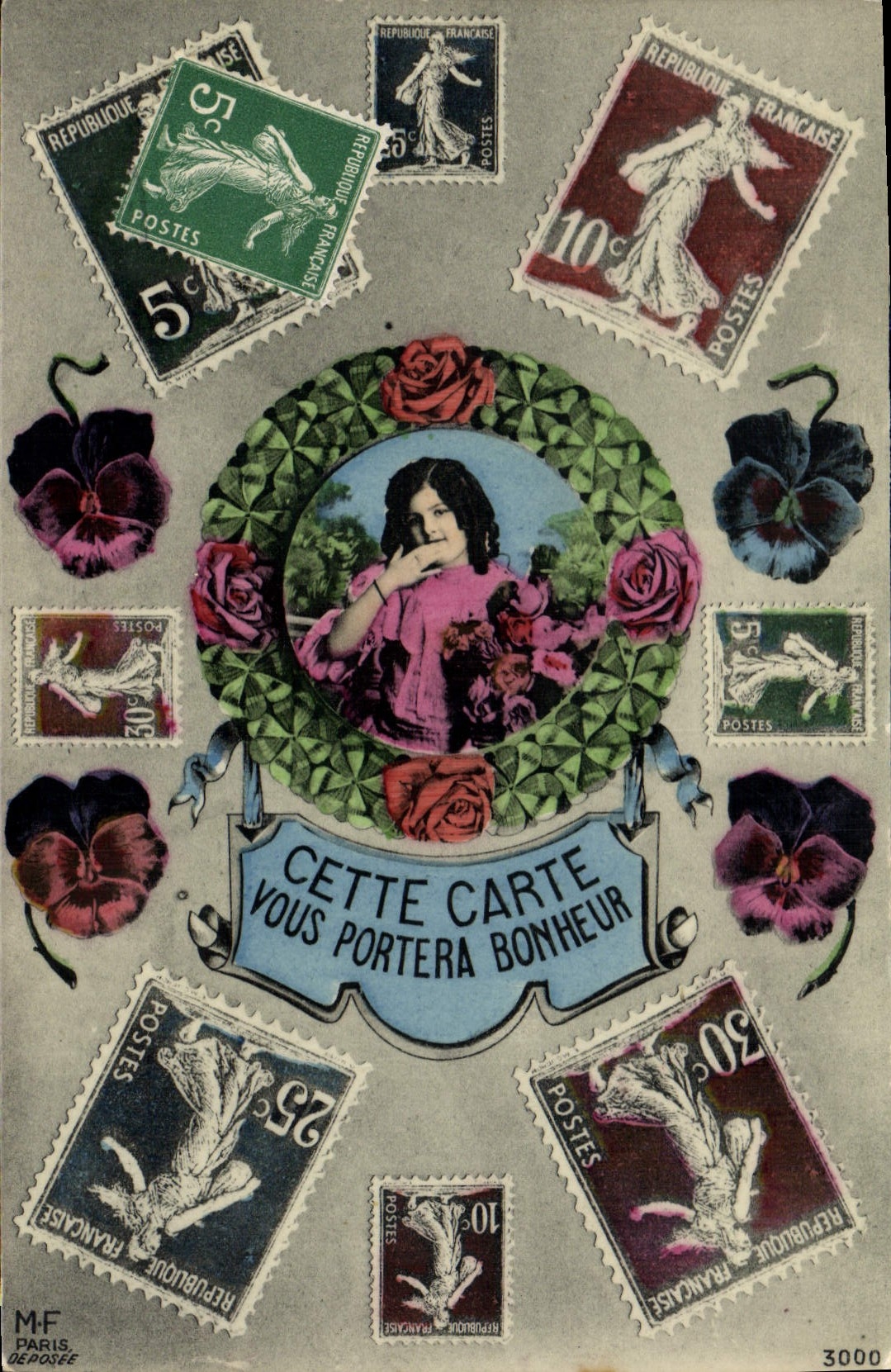 VINTAGE POSTCARD Stamps Sower