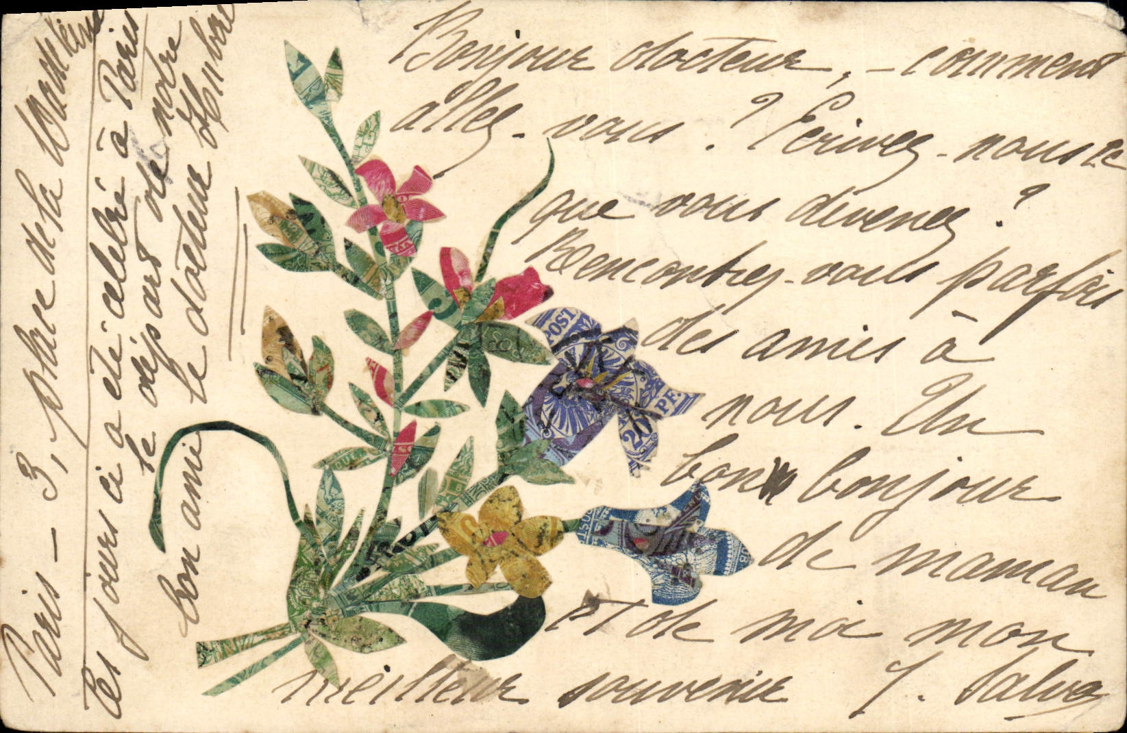 CPA Timbres Fleurs