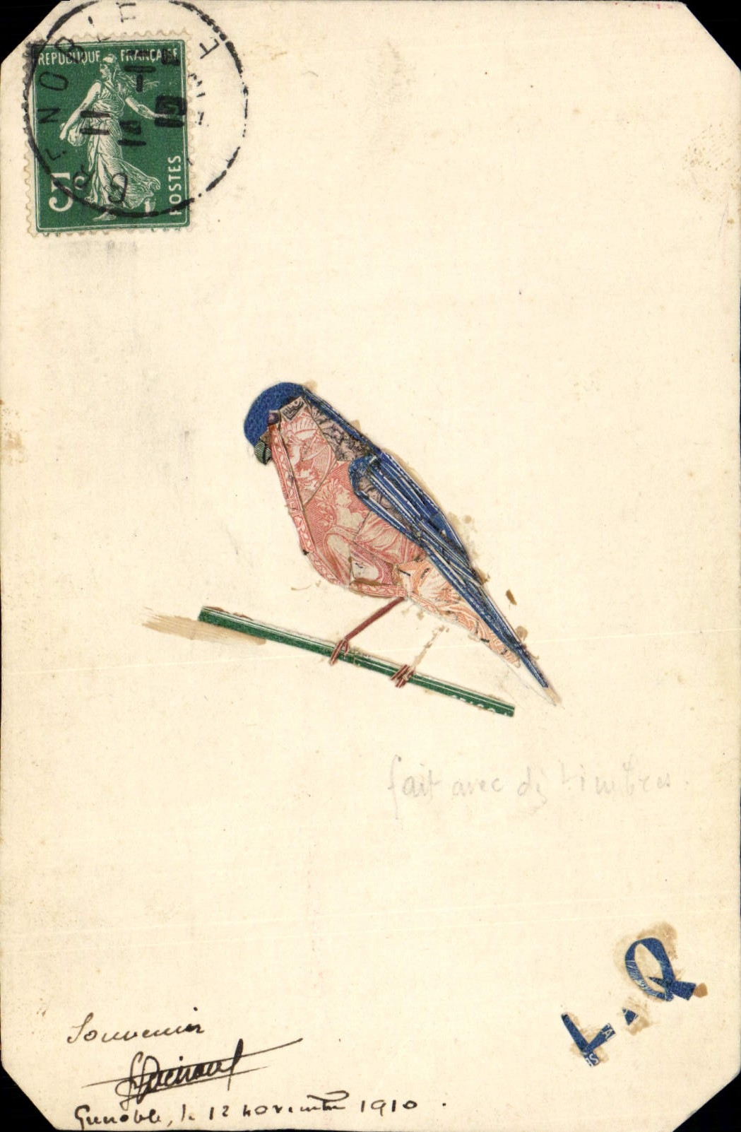 VINTAGE POSTCARD Stamps Bird