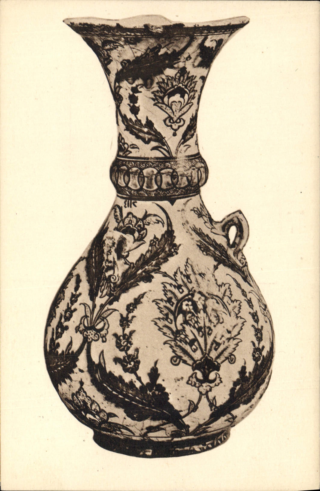 VINTAGE POSTCARD Earthenware Faincerie China bowl known as Rhodos Arab Museum of Cairo